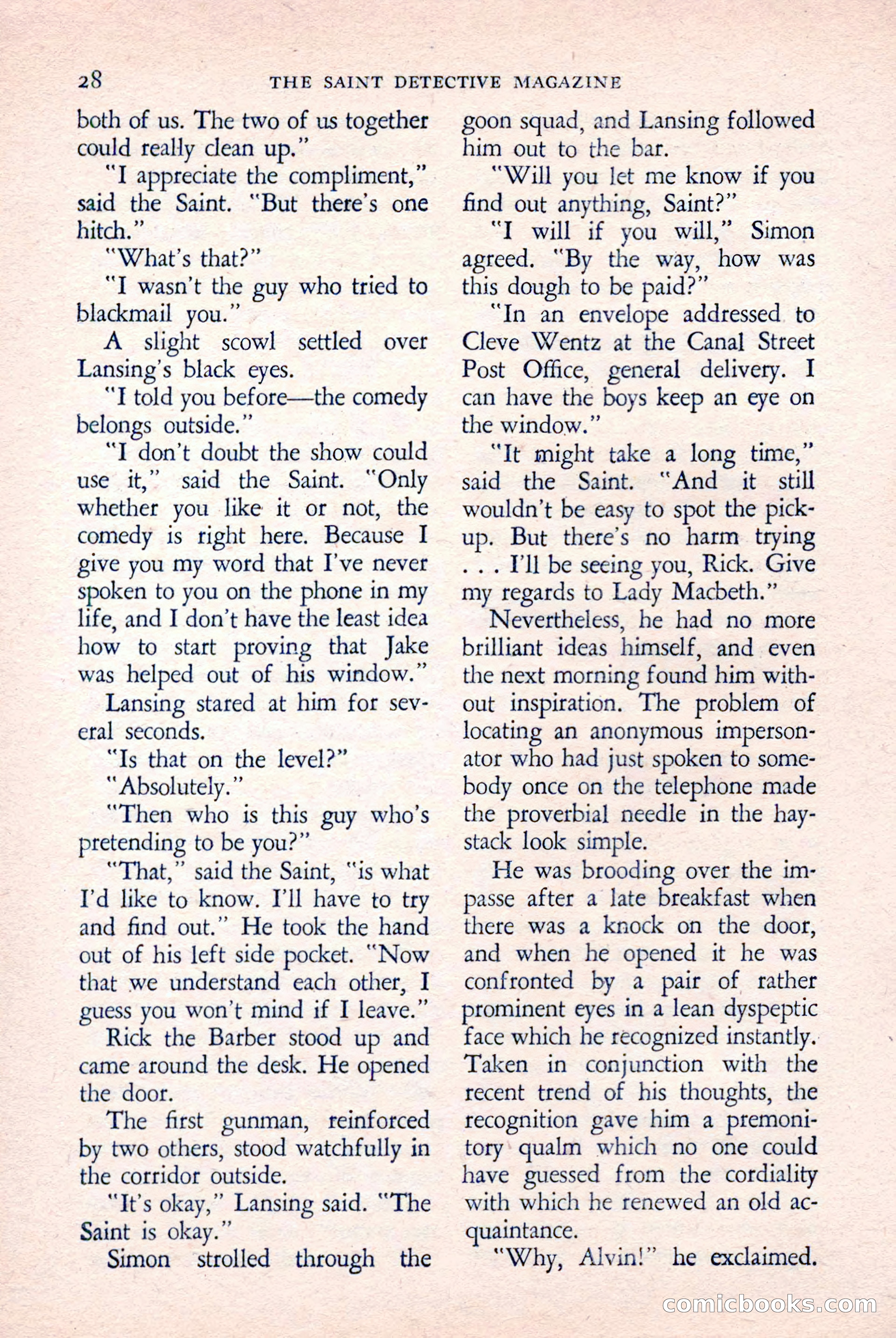 The Saint Detective Magazine, April 1958 — page 30 of 132