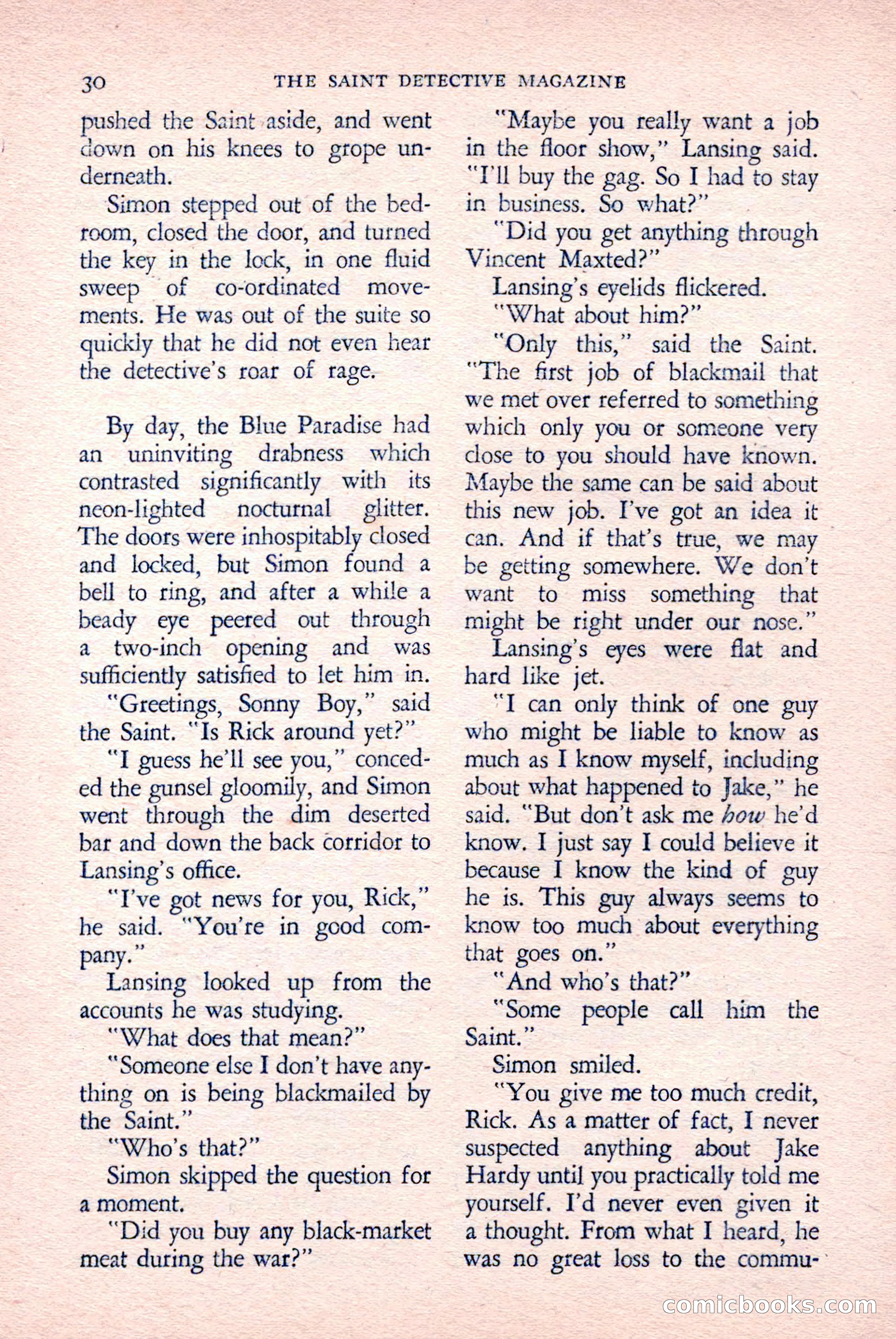 The Saint Detective Magazine, April 1958 — page 32 of 132