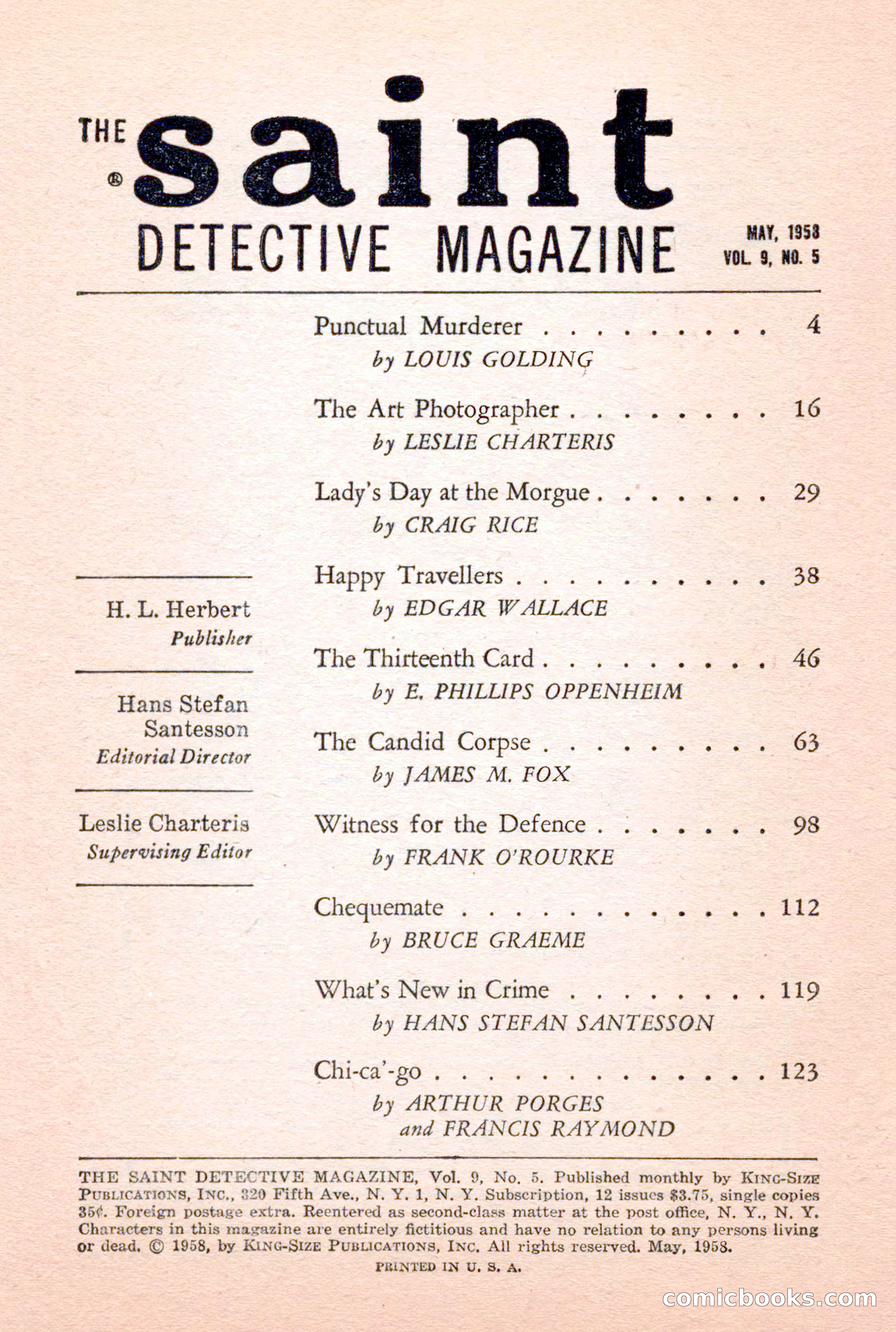 The Saint Detective Magazine, May 1958 — page 4 of 132