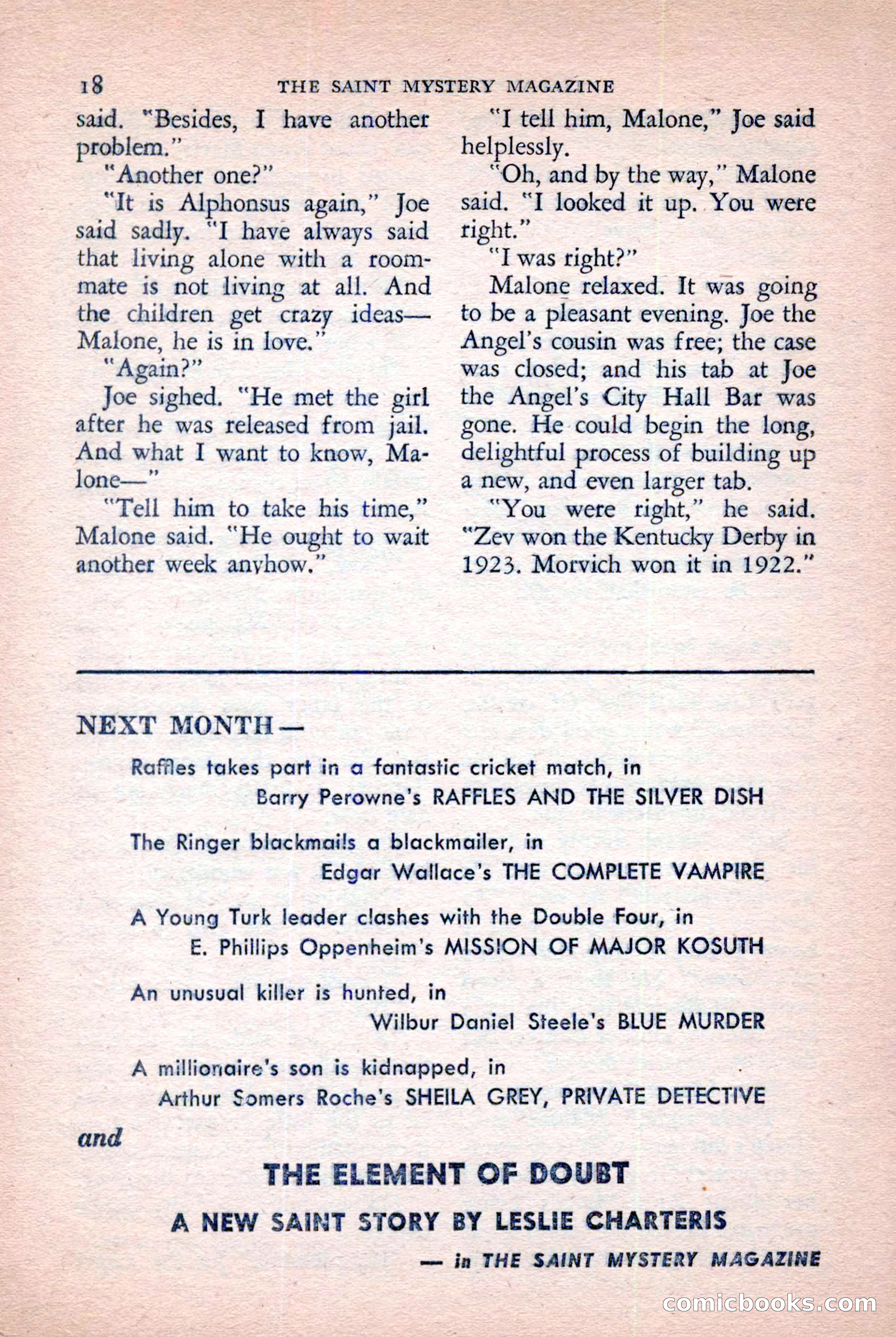 The Saint Mystery Magazine, November 1958 — page 20 of 132