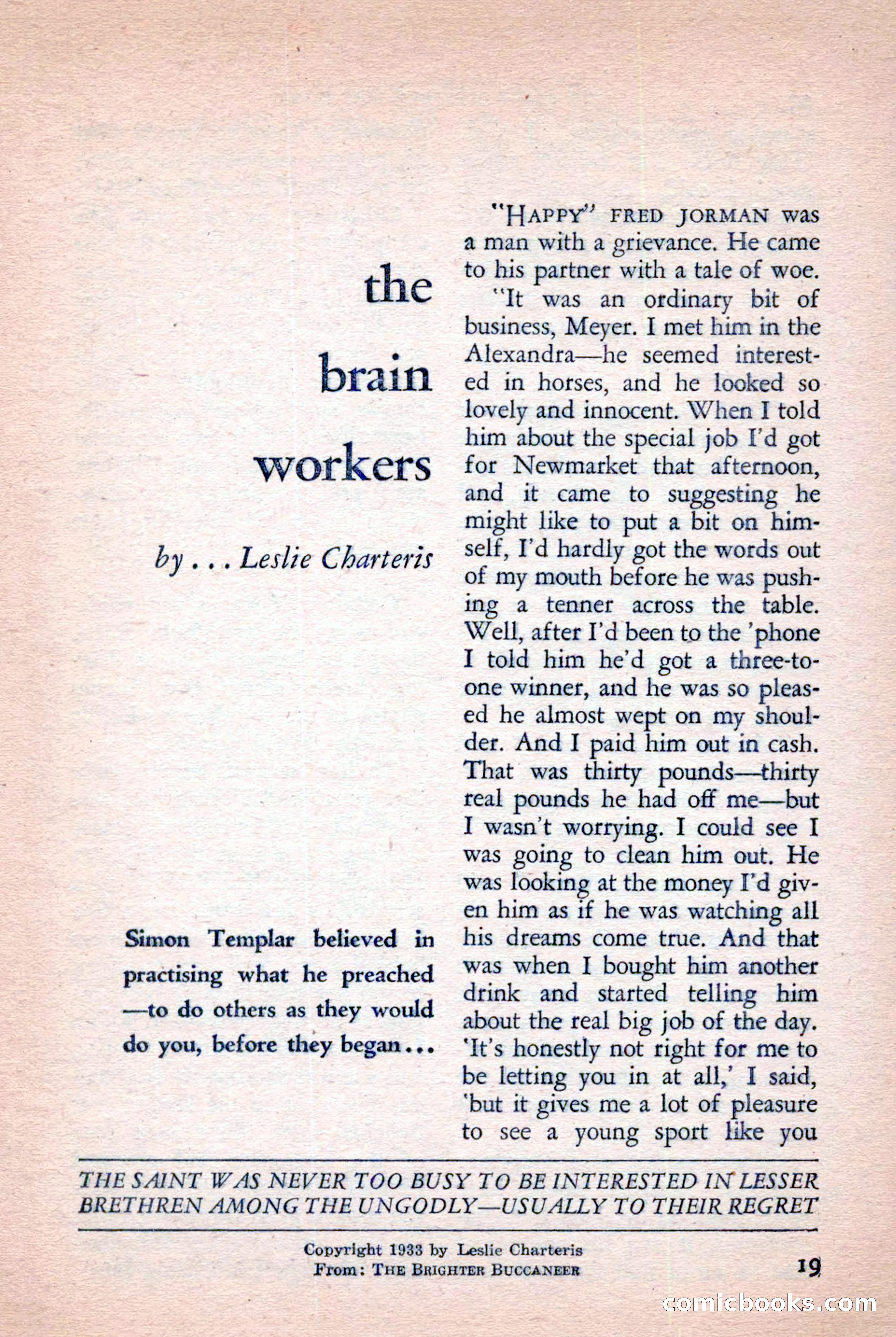 The Saint Mystery Magazine, November 1958 — page 21 of 132