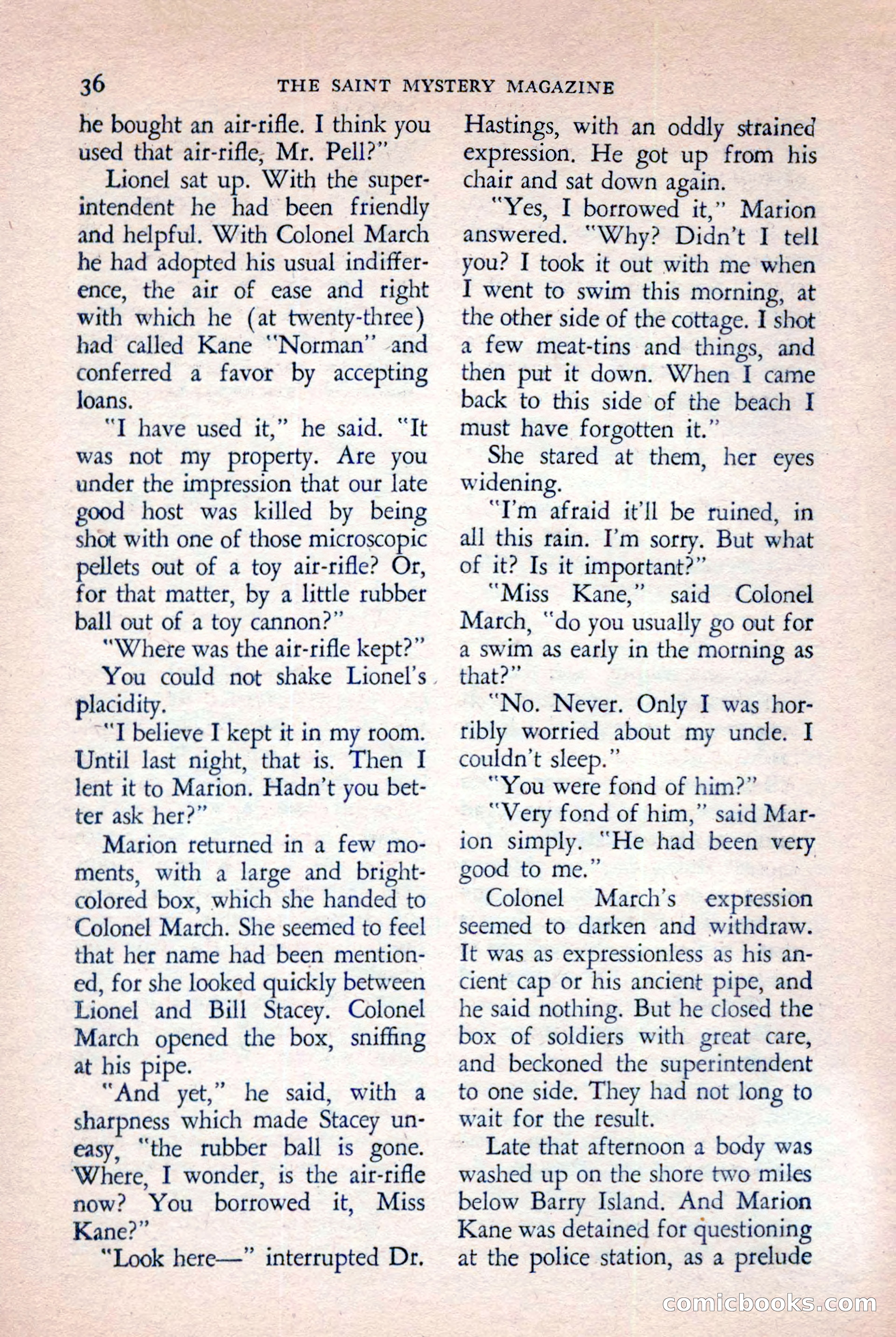 The Saint Mystery Magazine, November 1958 — page 38 of 132