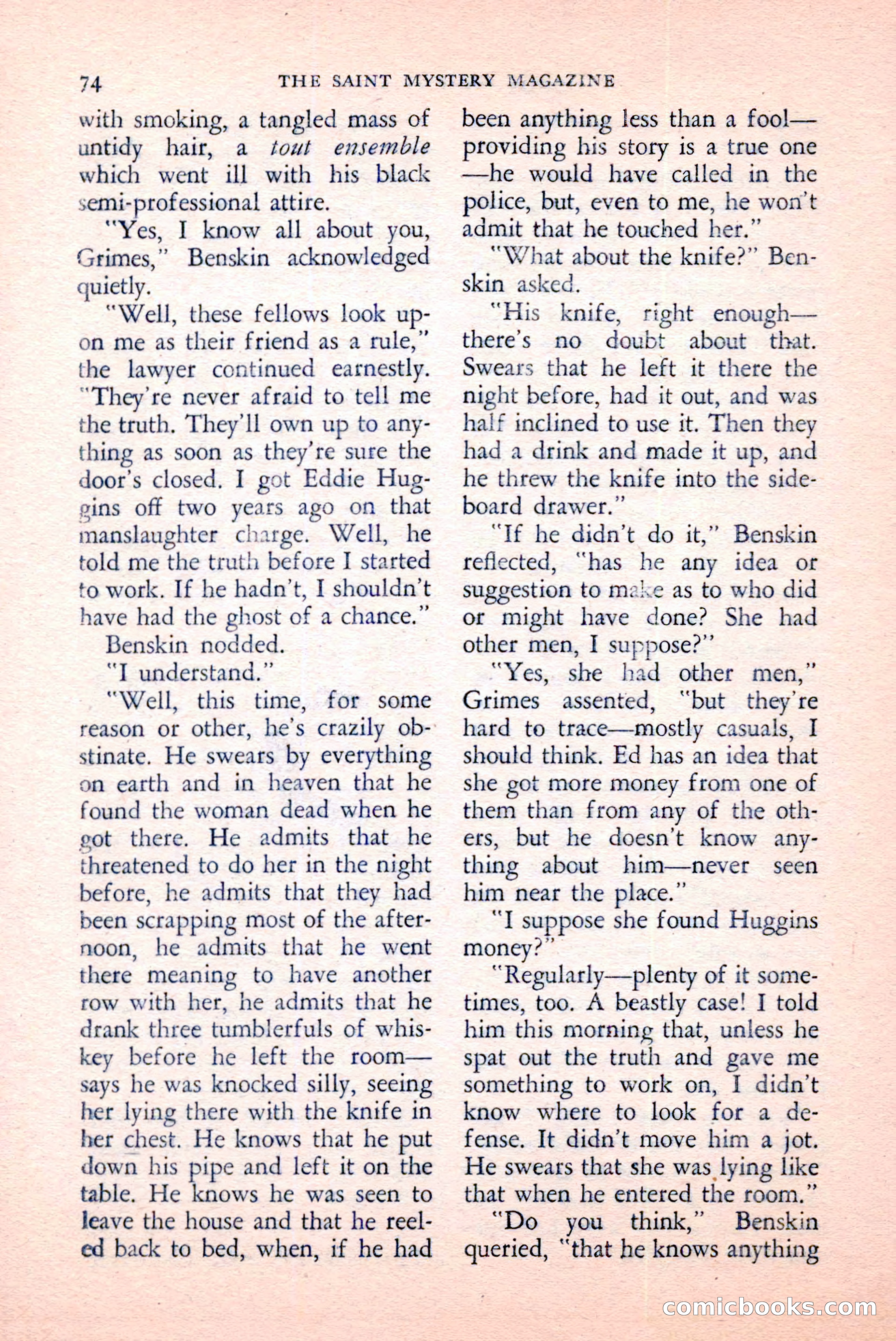 The Saint Mystery Magazine, April 1959 — page 76 of 132