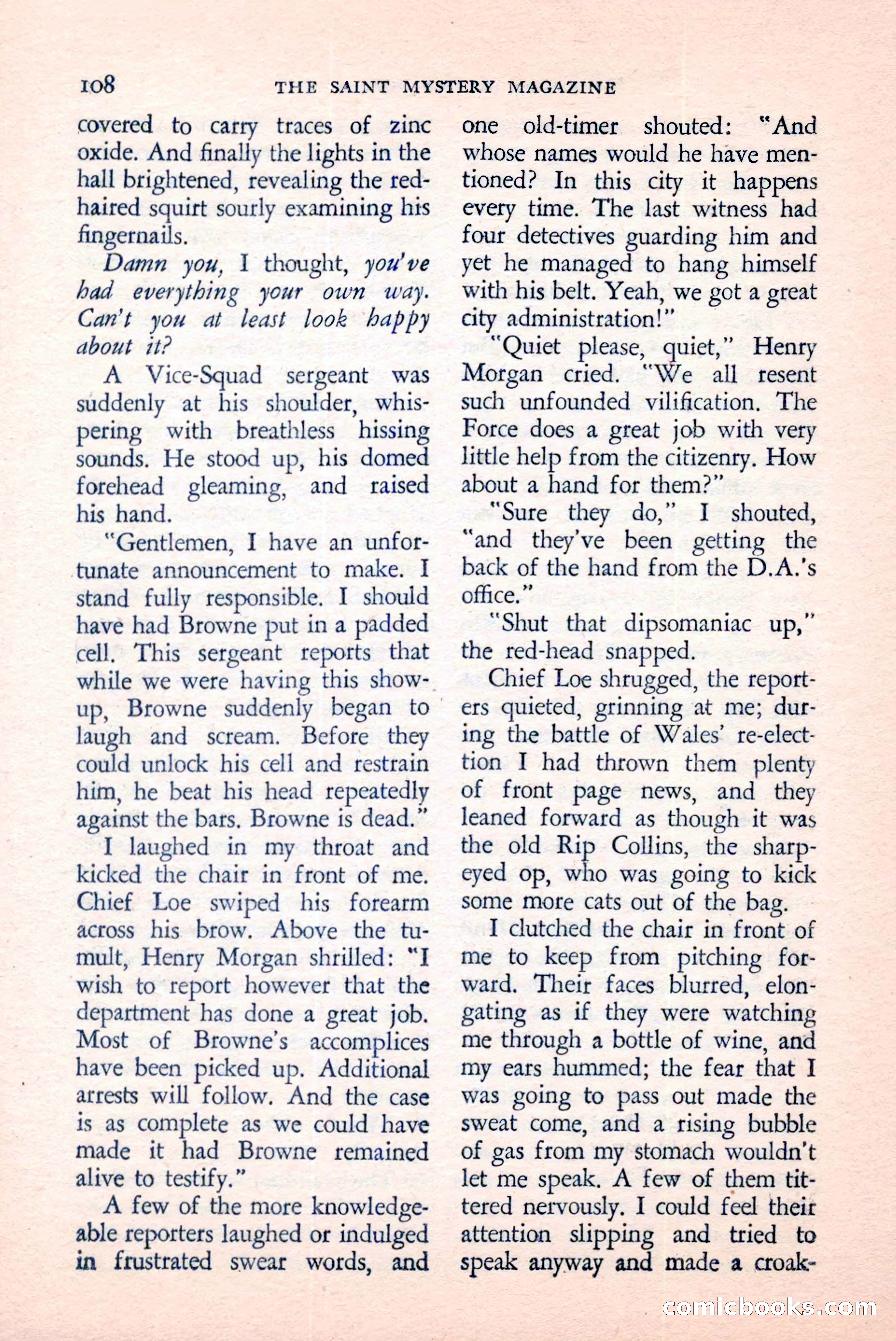 The Saint Mystery Magazine, April 1959 — page 110 of 132