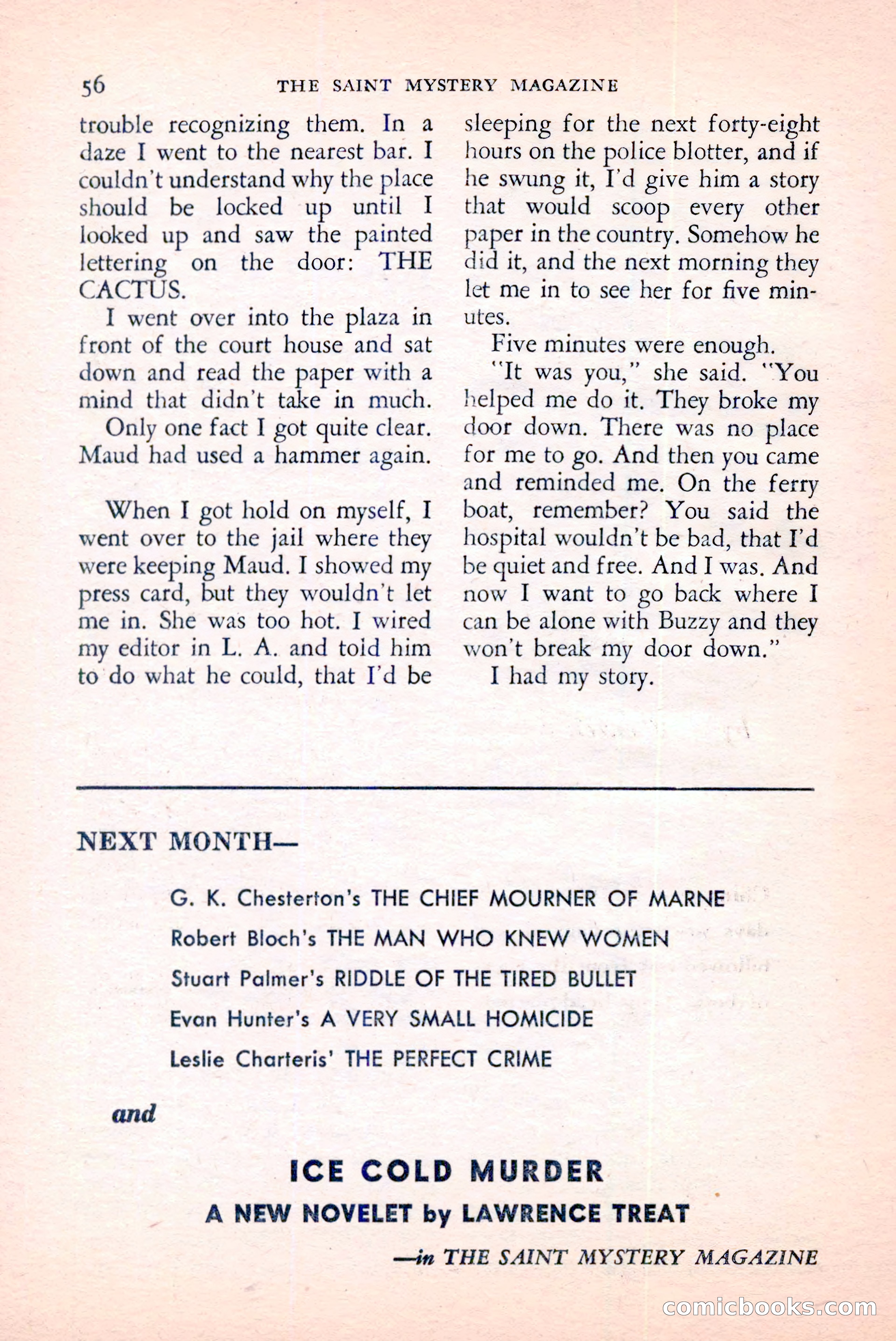 The Saint Mystery Magazine, June 1959 — page 58 of 132