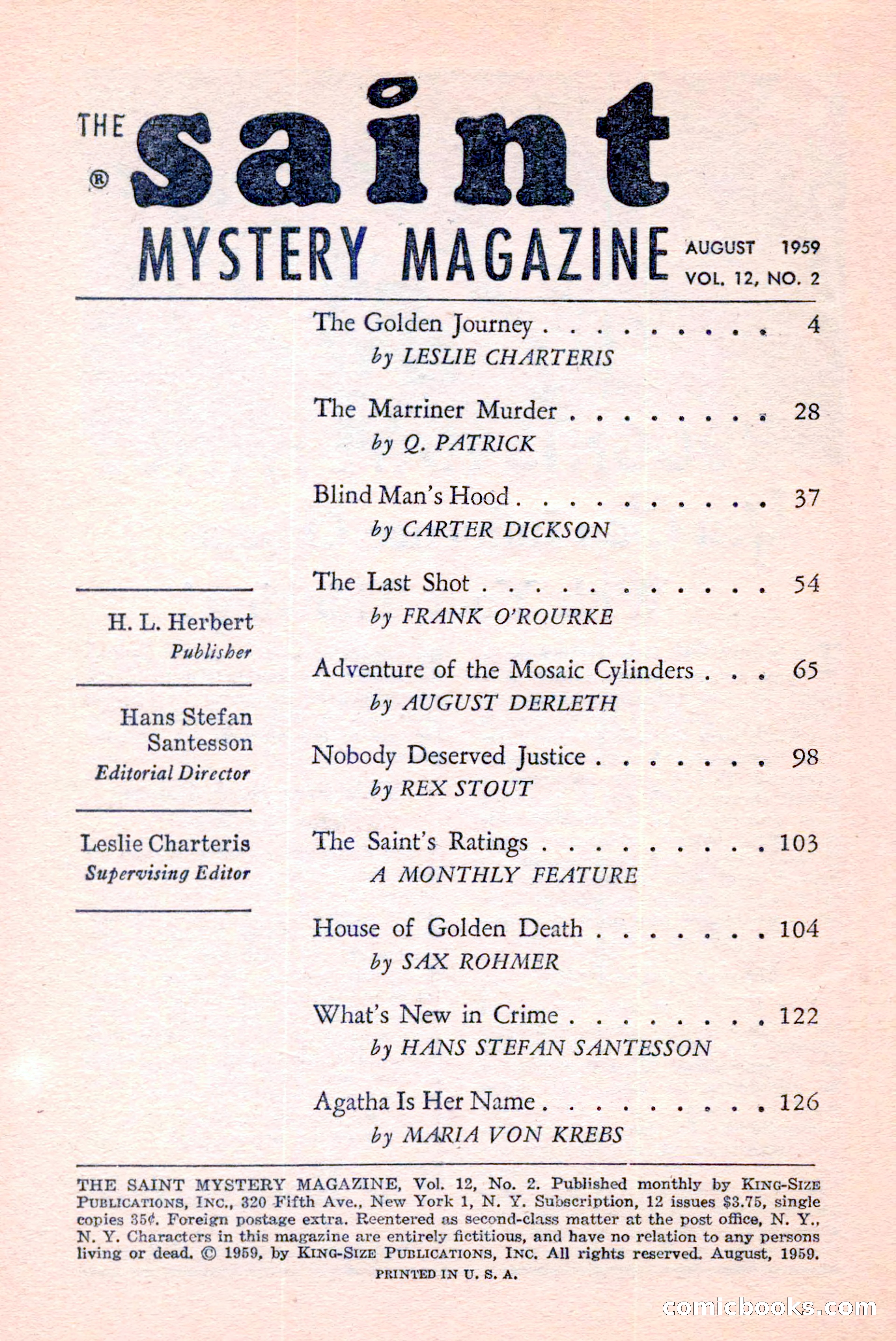 The Saint Mystery Magazine, August 1959 — page 4 of 132