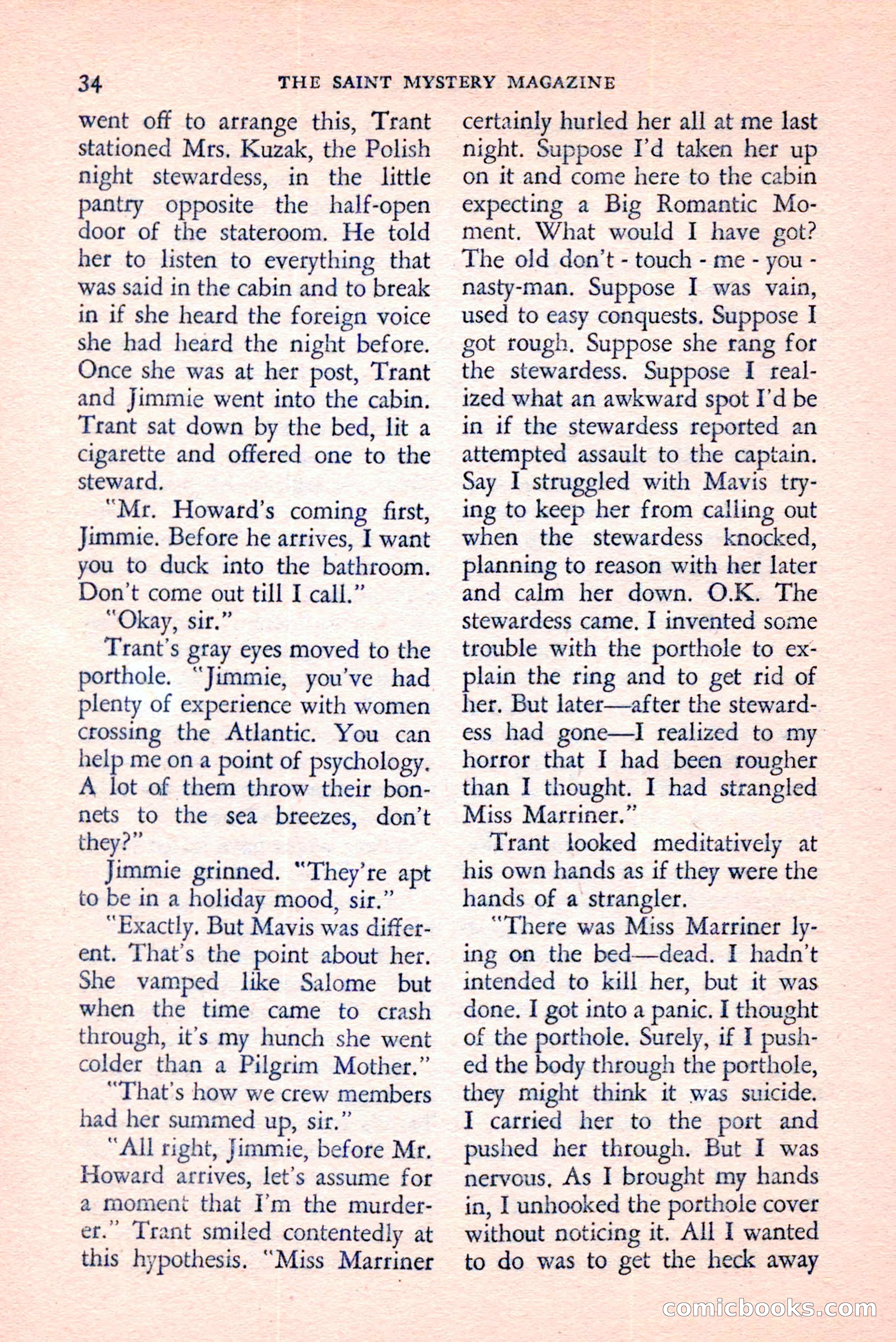 The Saint Mystery Magazine, August 1959 — page 36 of 132