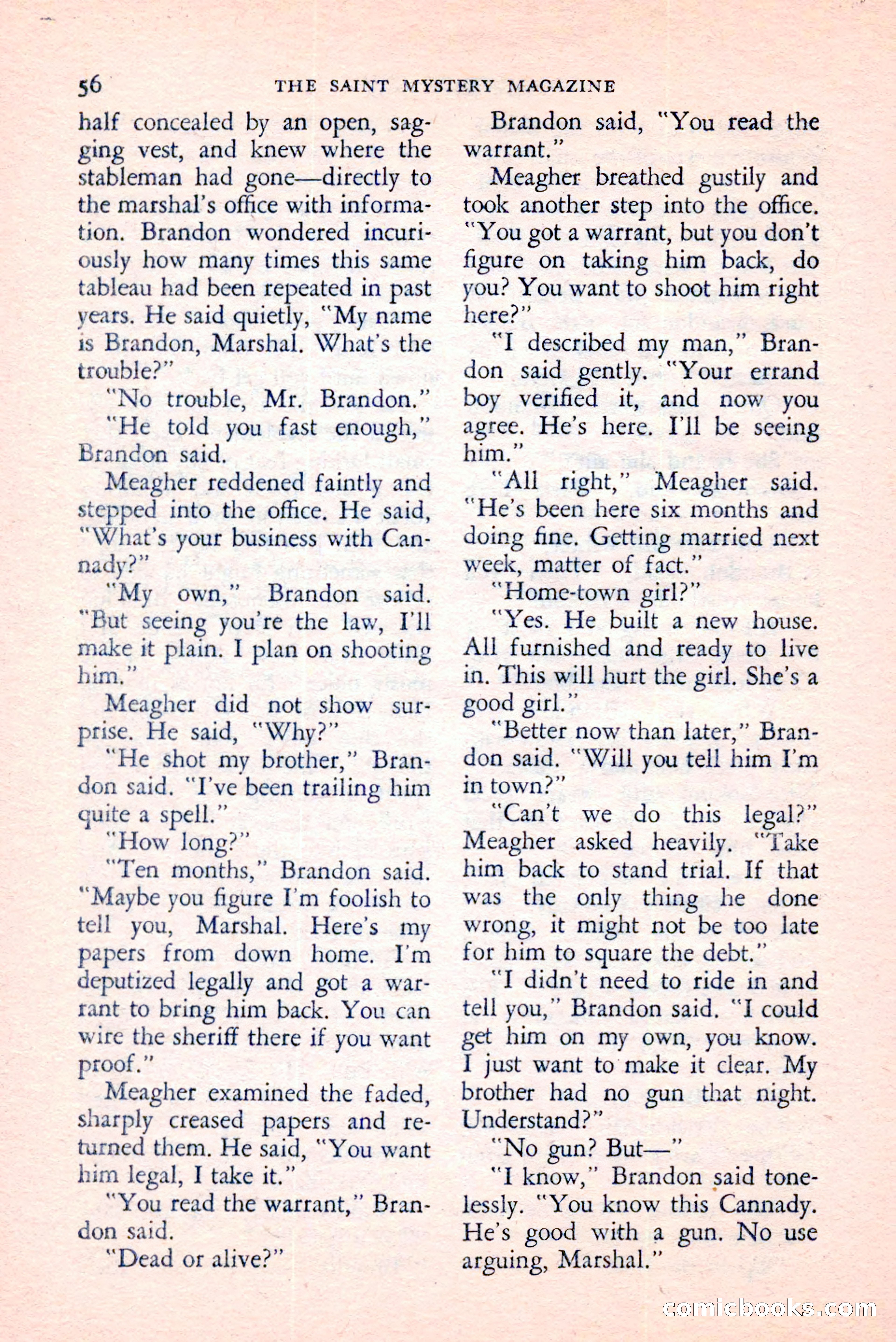 The Saint Mystery Magazine, August 1959 — page 58 of 132