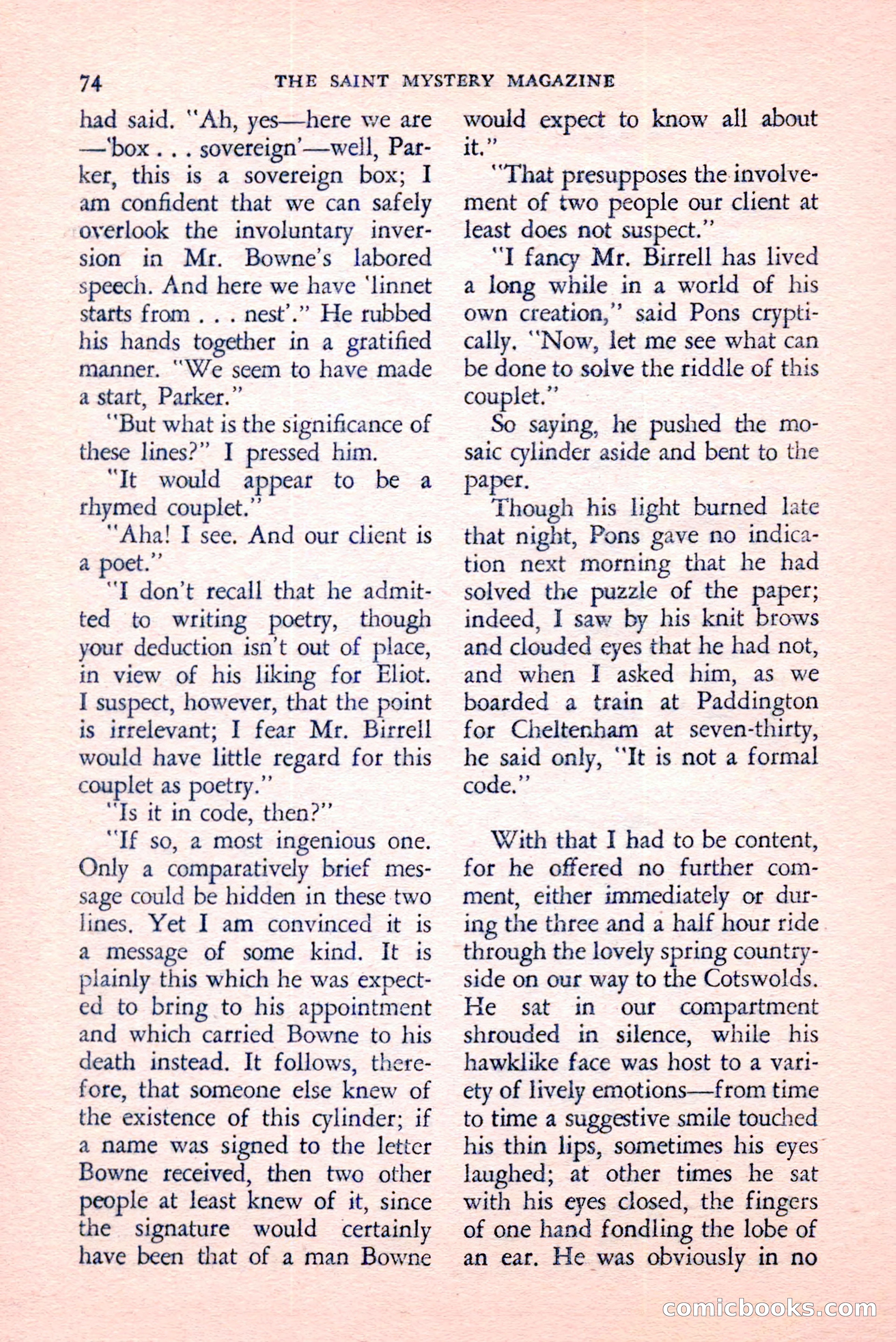 The Saint Mystery Magazine, August 1959 — page 76 of 132