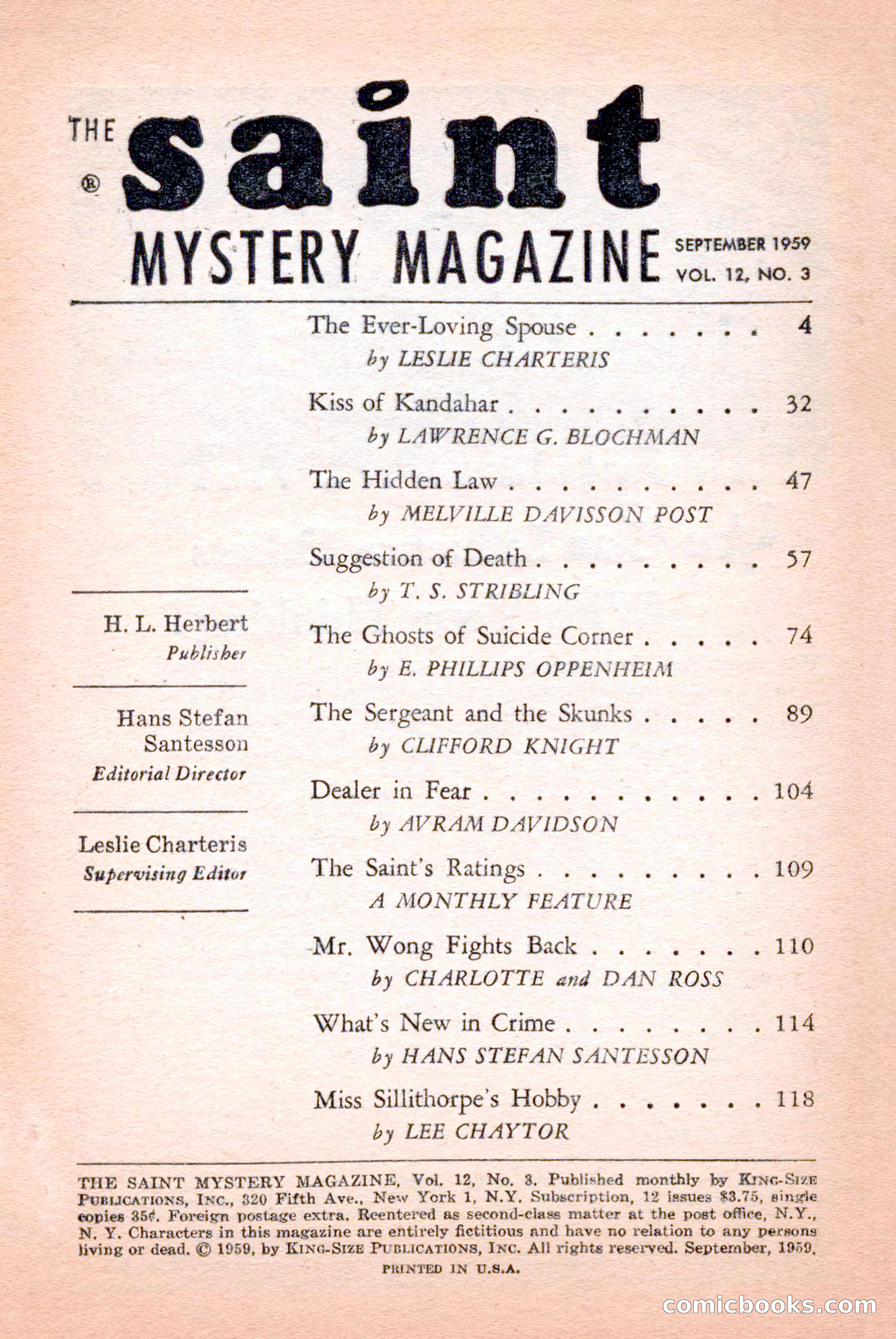 The Saint Mystery Magazine, September 1959 — page 4 of 132