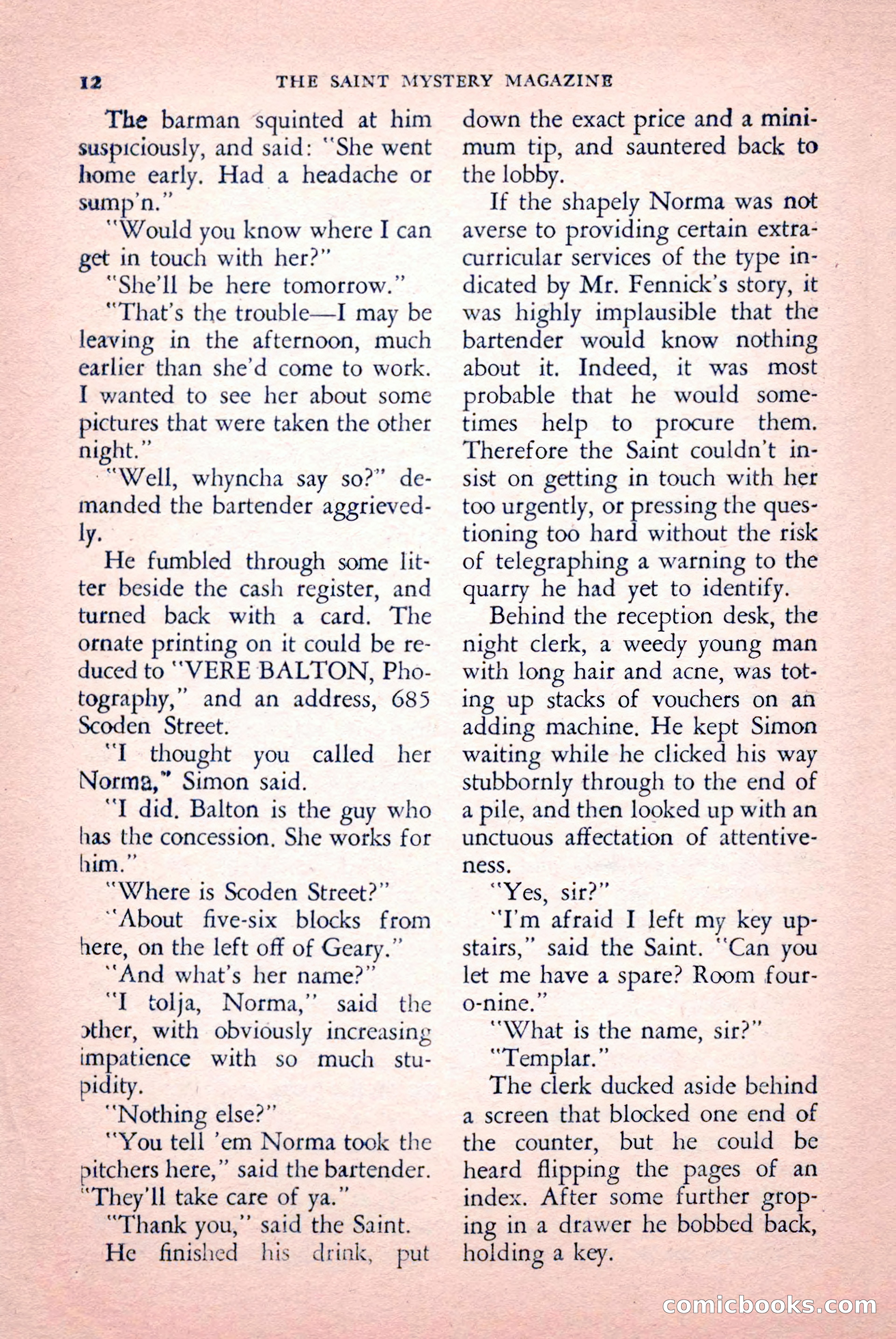 The Saint Mystery Magazine, September 1959 — page 14 of 132