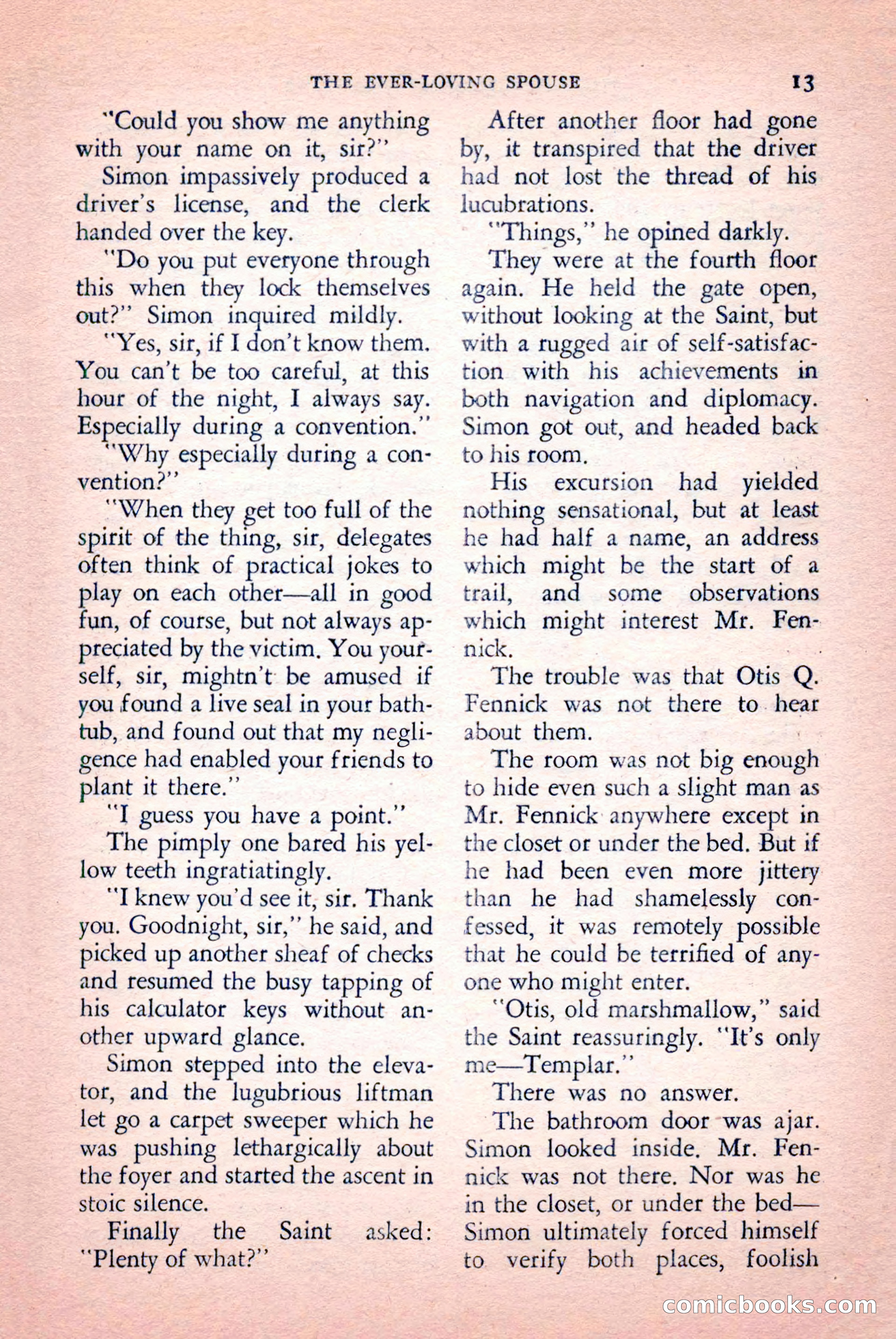 The Saint Mystery Magazine, September 1959 — page 15 of 132