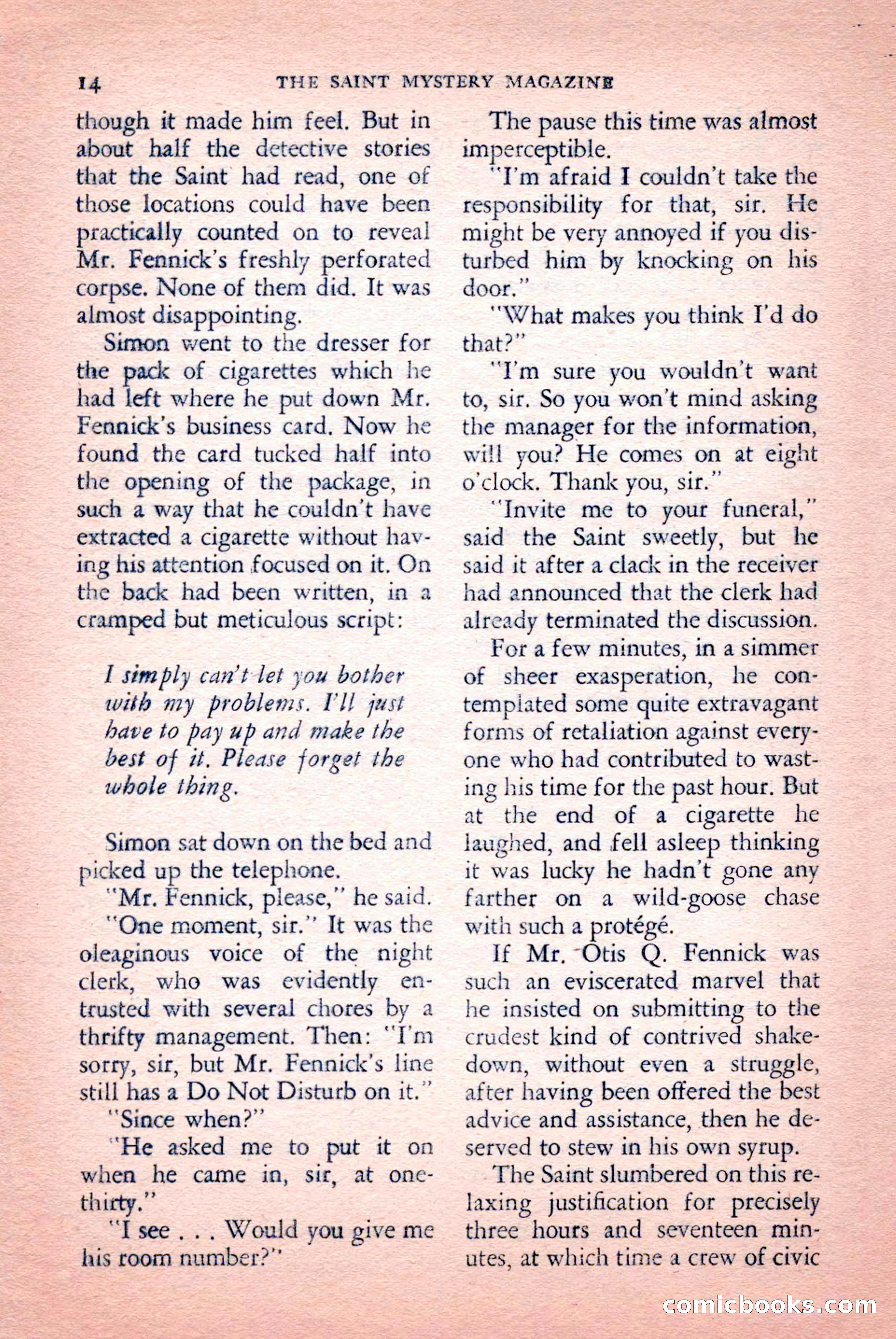 The Saint Mystery Magazine, September 1959 — page 16 of 132