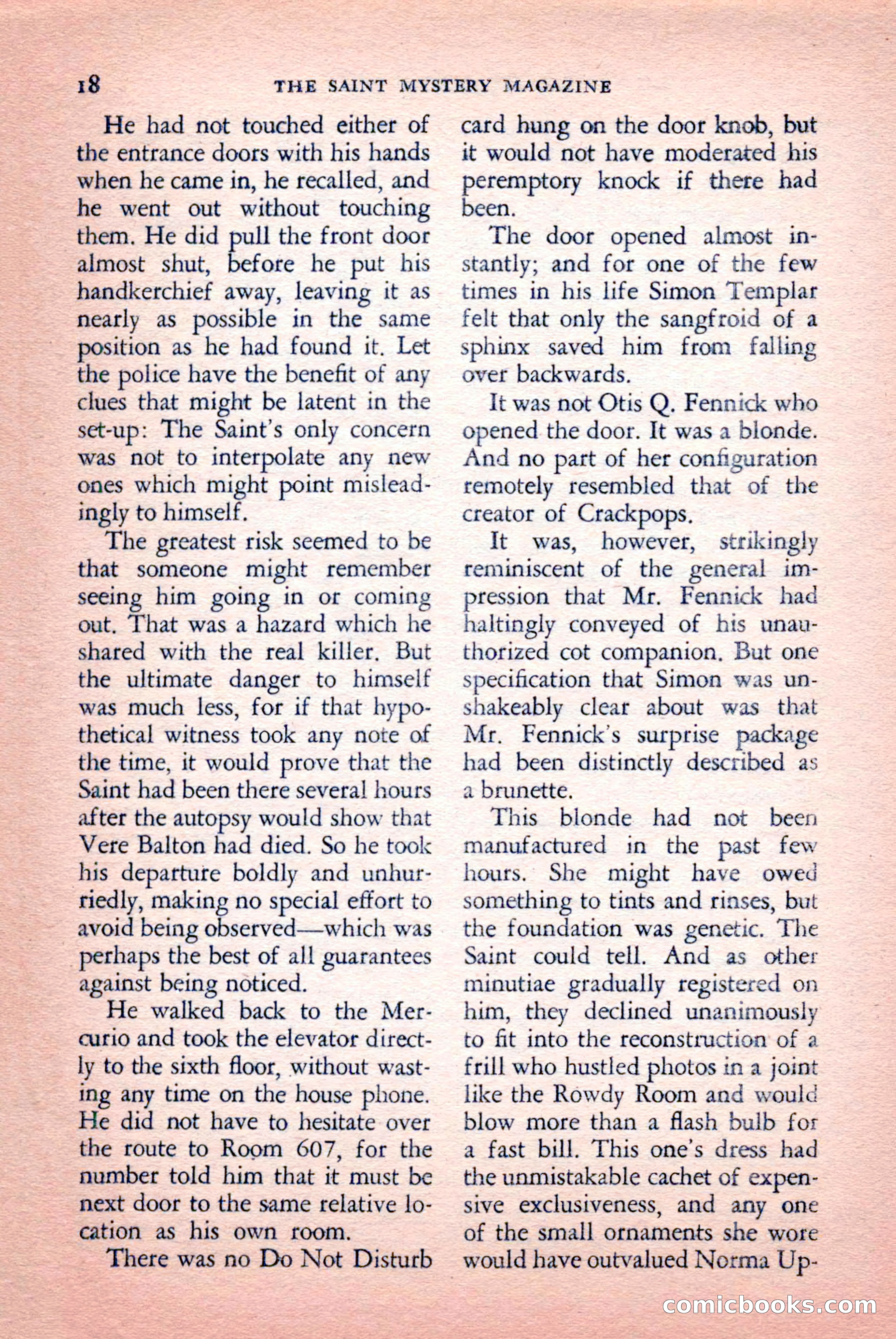 The Saint Mystery Magazine, September 1959 — page 20 of 132