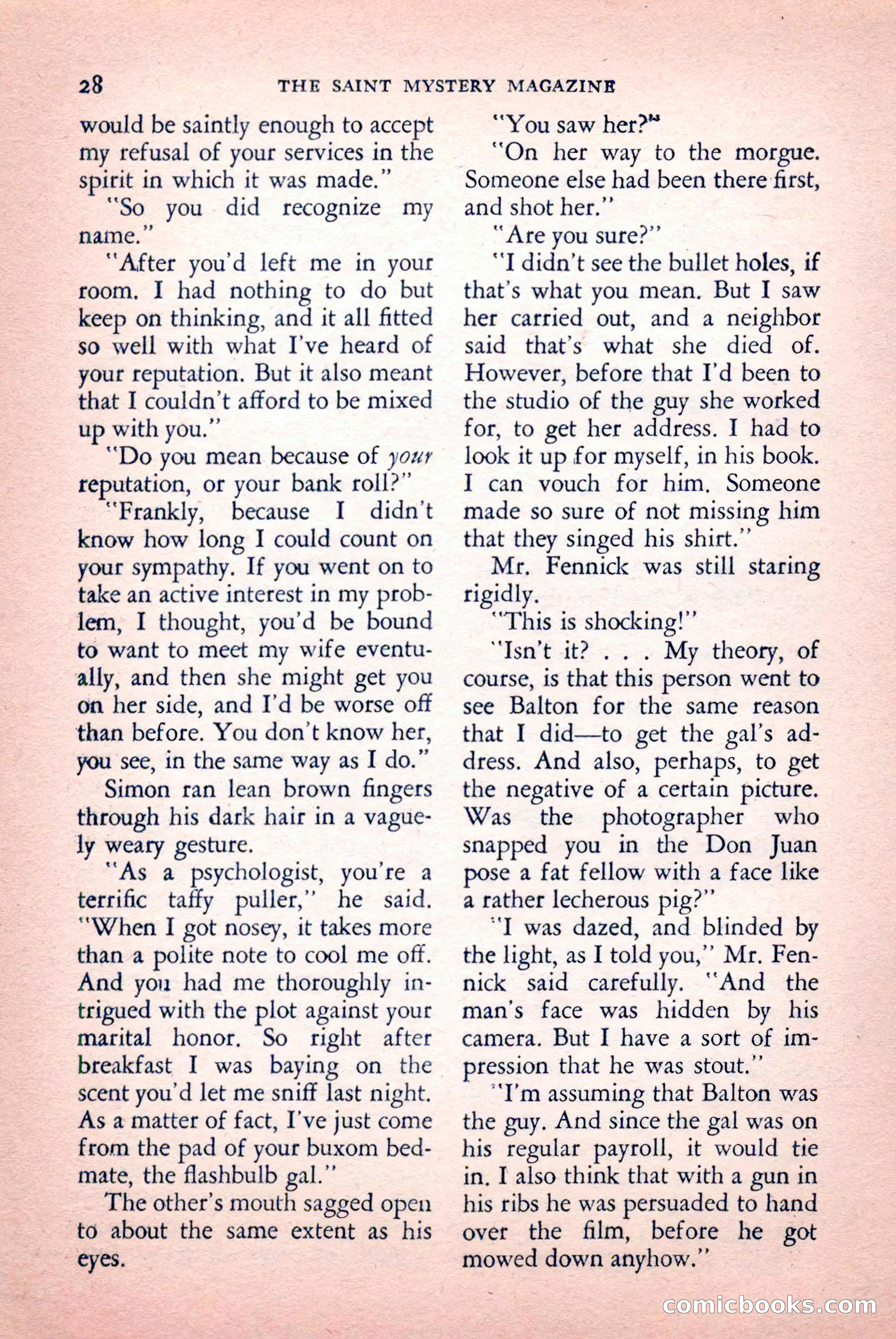 The Saint Mystery Magazine, September 1959 — page 30 of 132