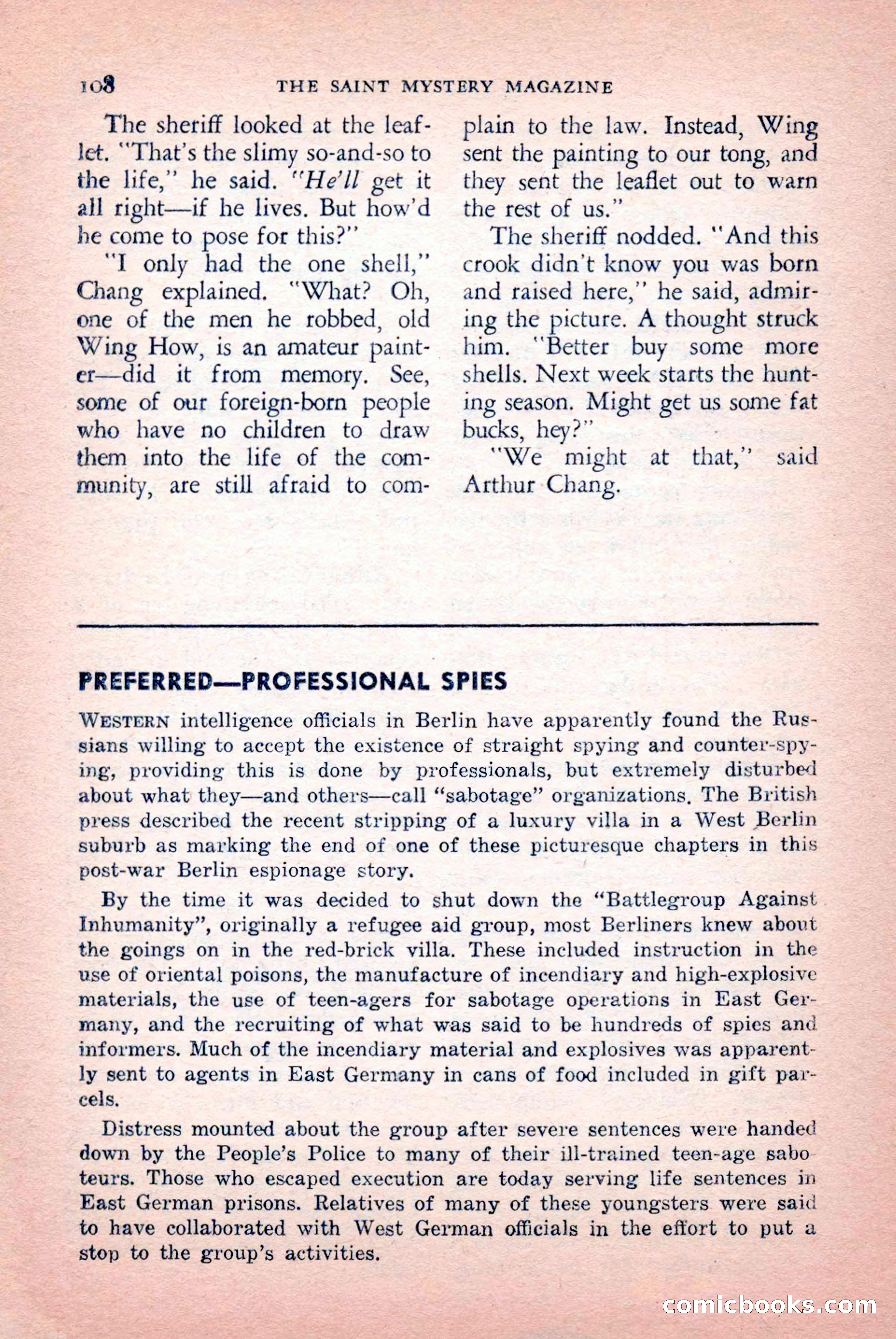 The Saint Mystery Magazine, September 1959 — page 110 of 132