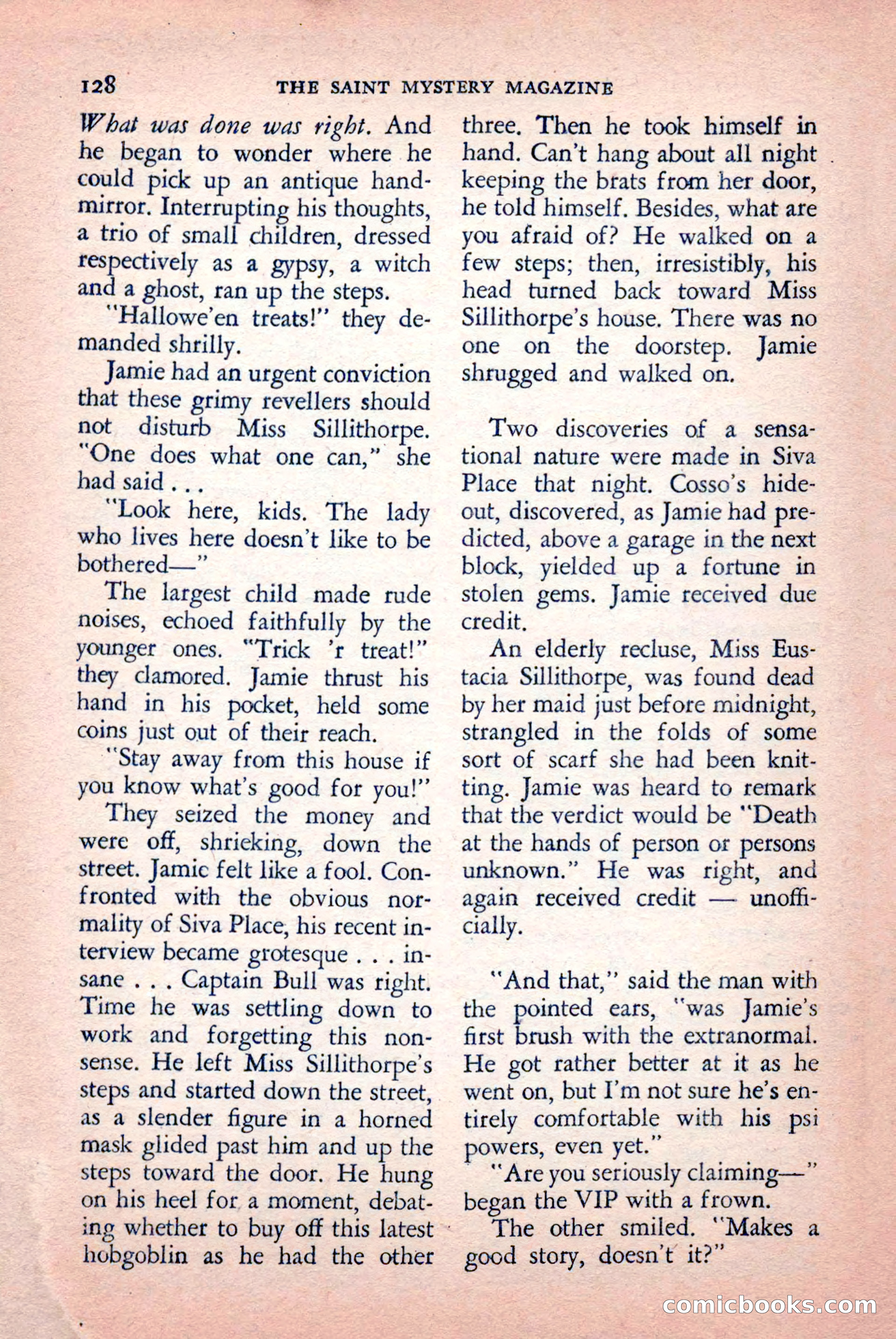 The Saint Mystery Magazine, September 1959 — page 130 of 132
