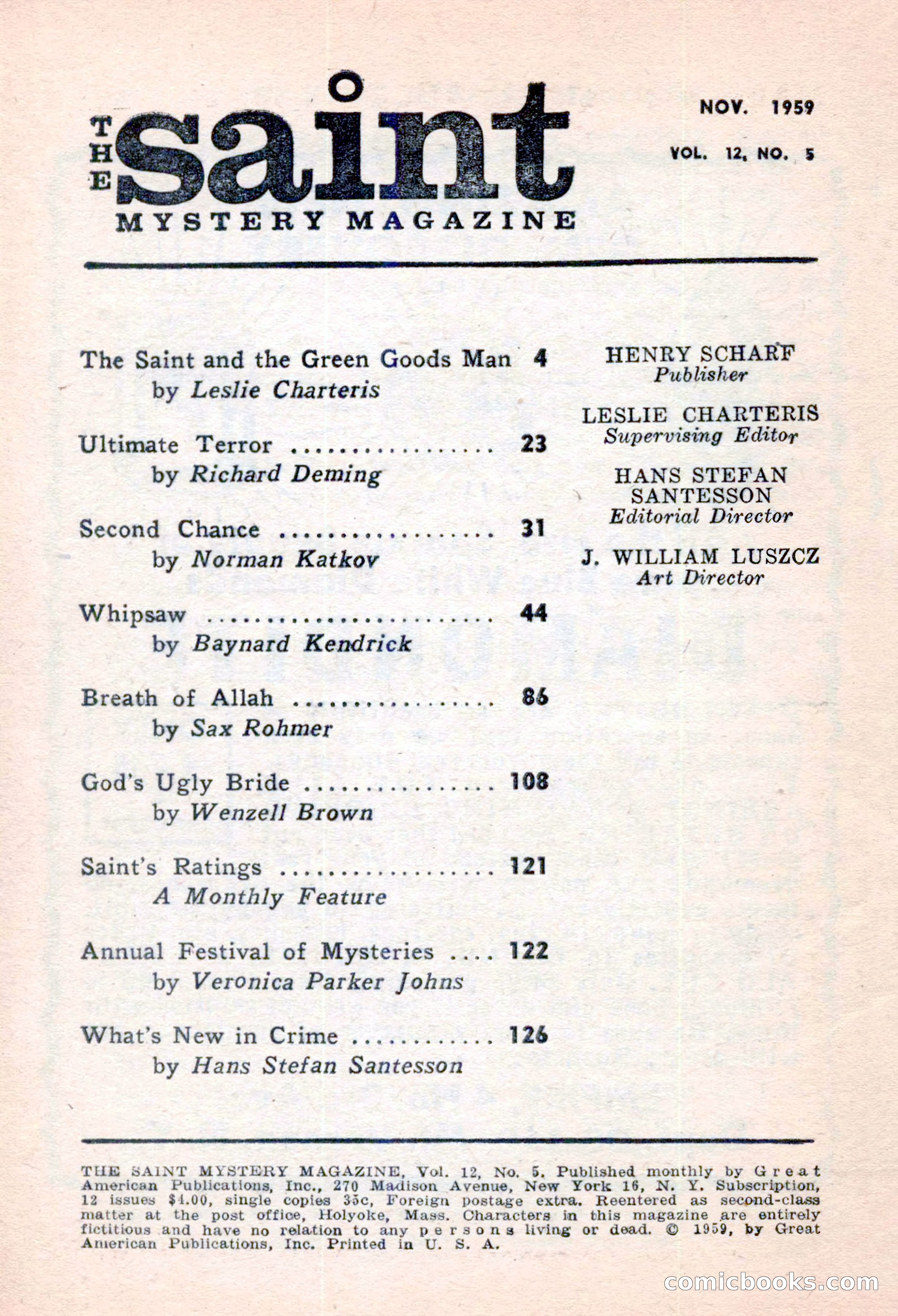 The Saint Mystery Magazine, November 1959 — page 4 of 132