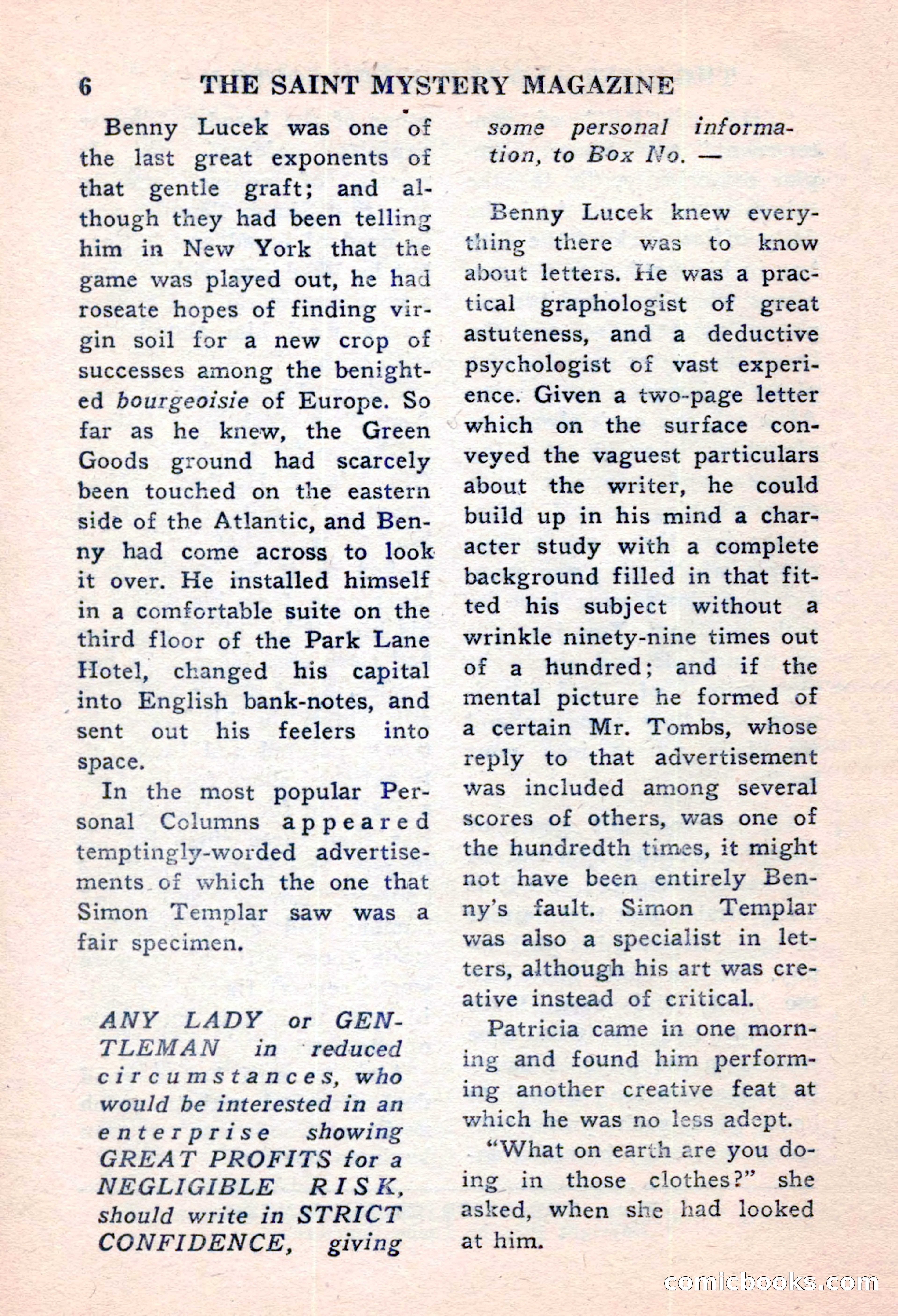 The Saint Mystery Magazine, November 1959 — page 8 of 132