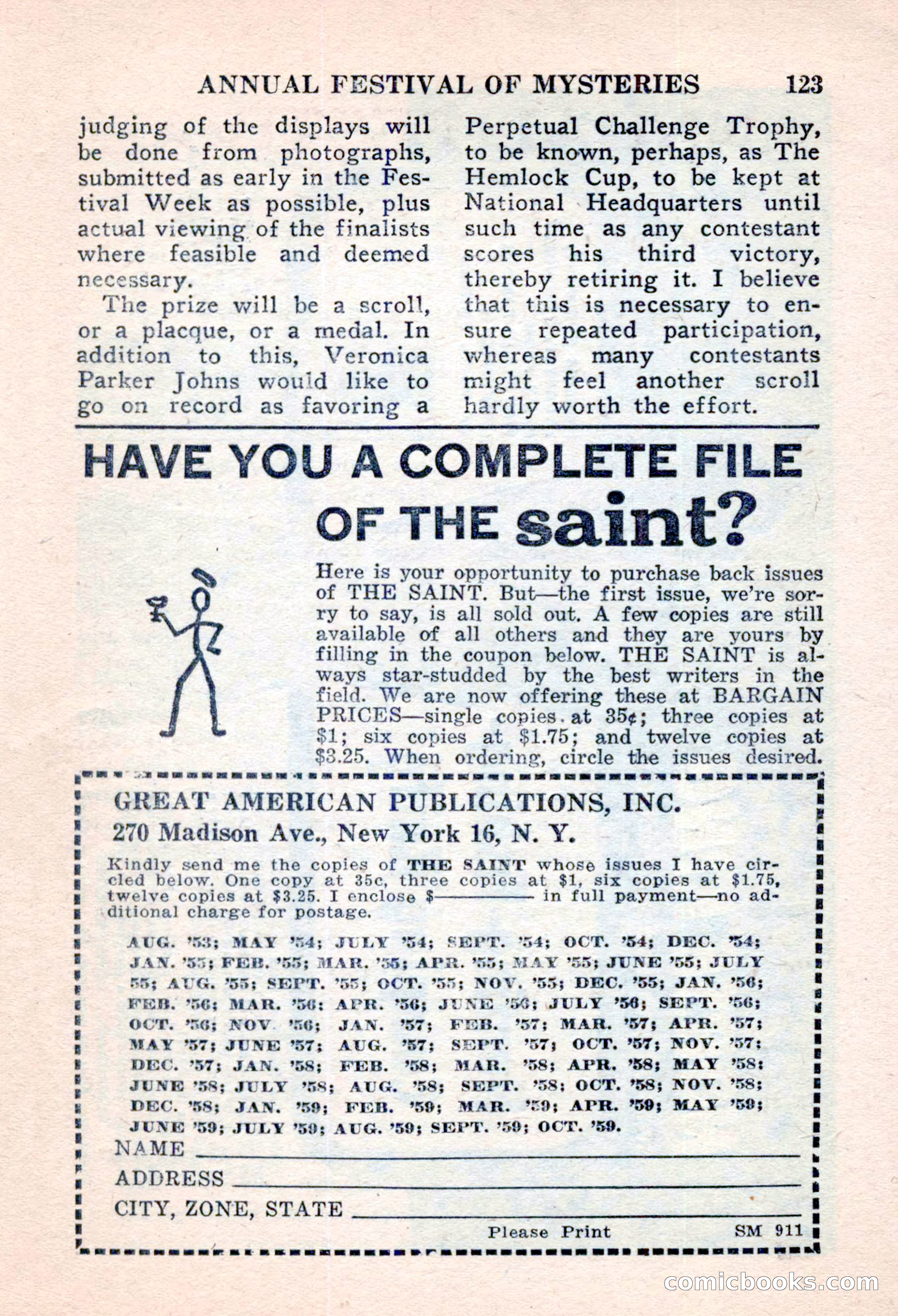 The Saint Mystery Magazine, November 1959 — page 125 of 132