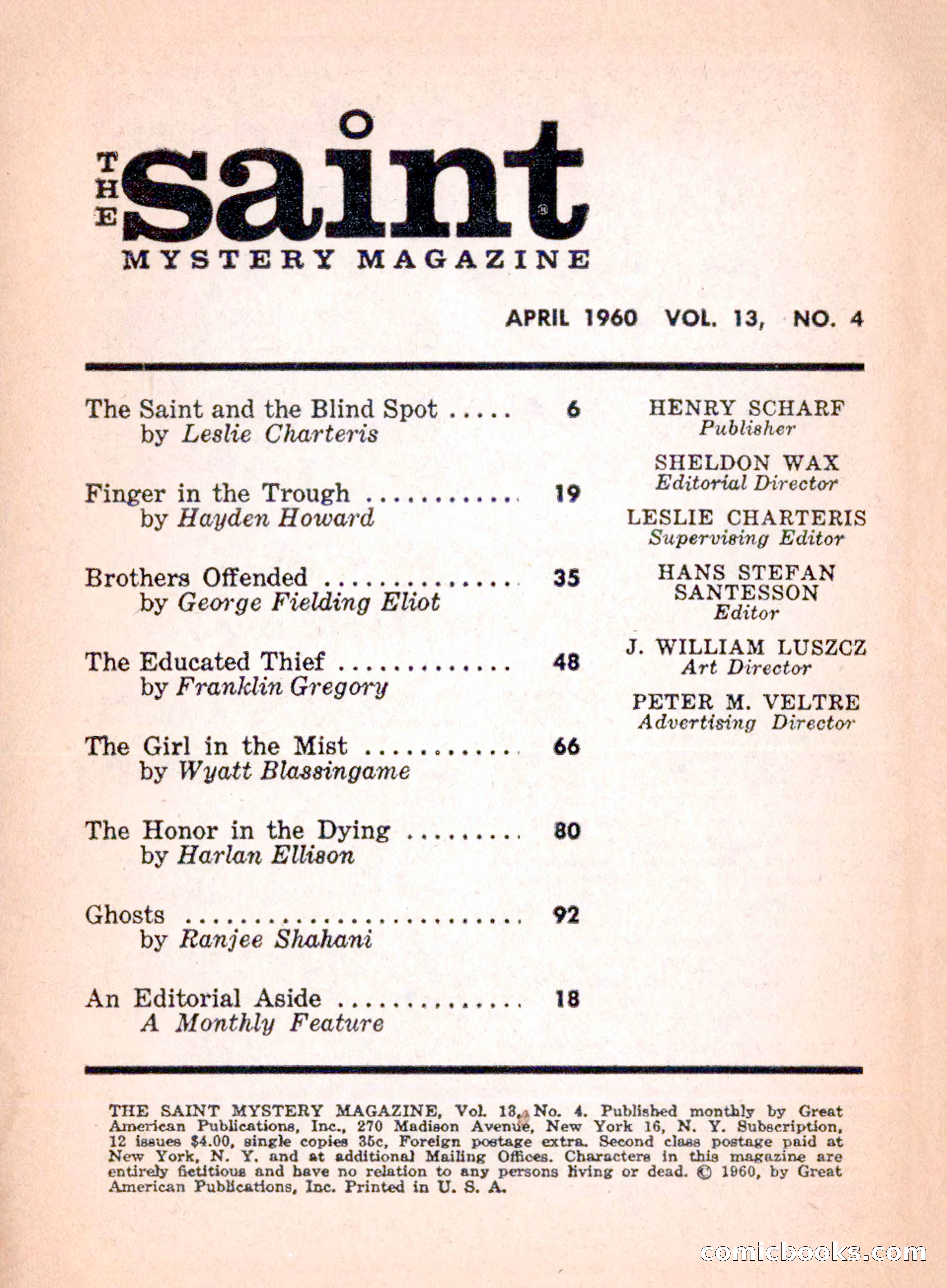 The Saint Mystery Magazine, April 1960 — page 4 of 132