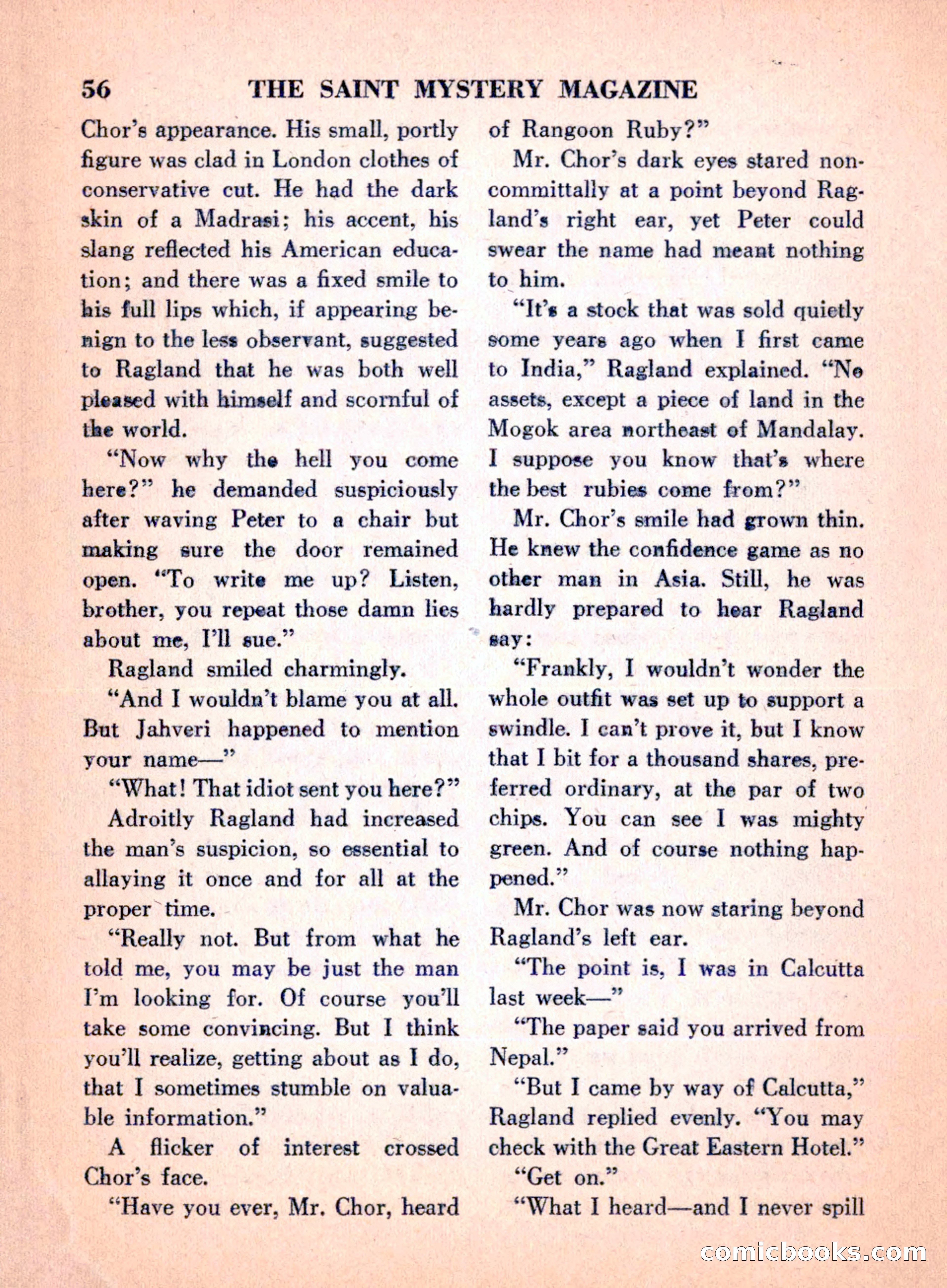 The Saint Mystery Magazine, April 1960 — page 58 of 132