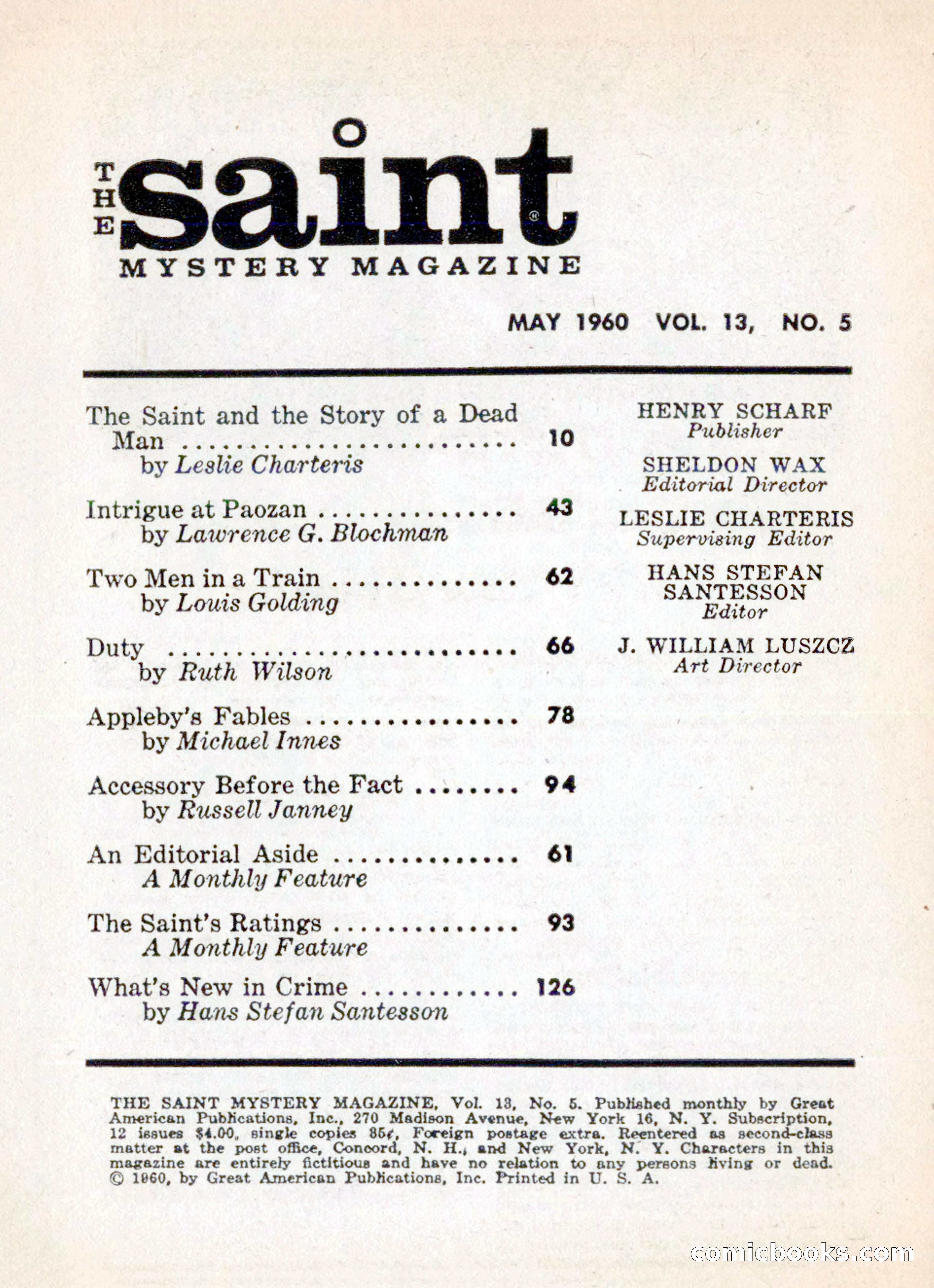 The Saint Mystery Magazine, May 1960 — page 4 of 132