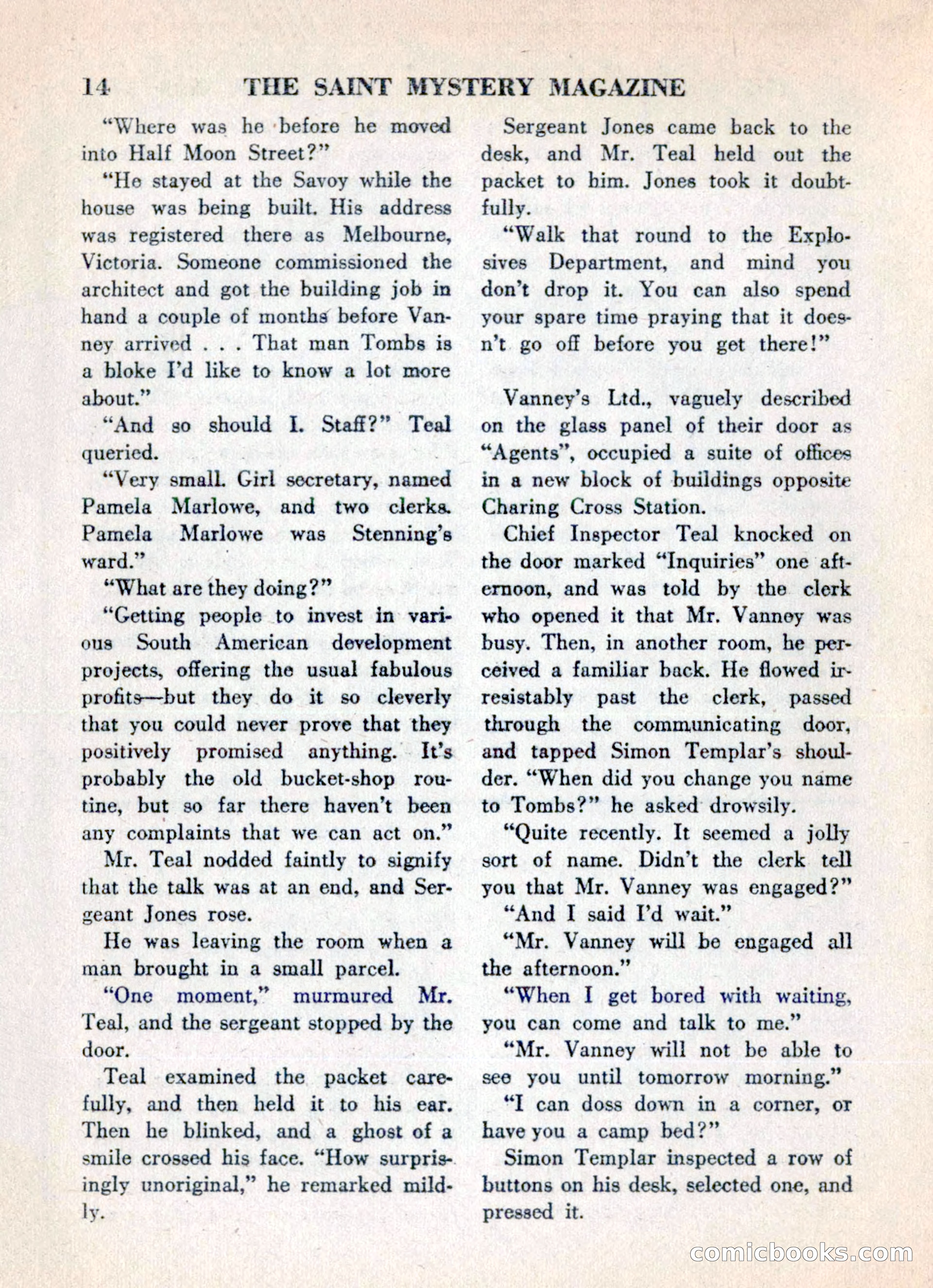 The Saint Mystery Magazine, May 1960 — page 16 of 132