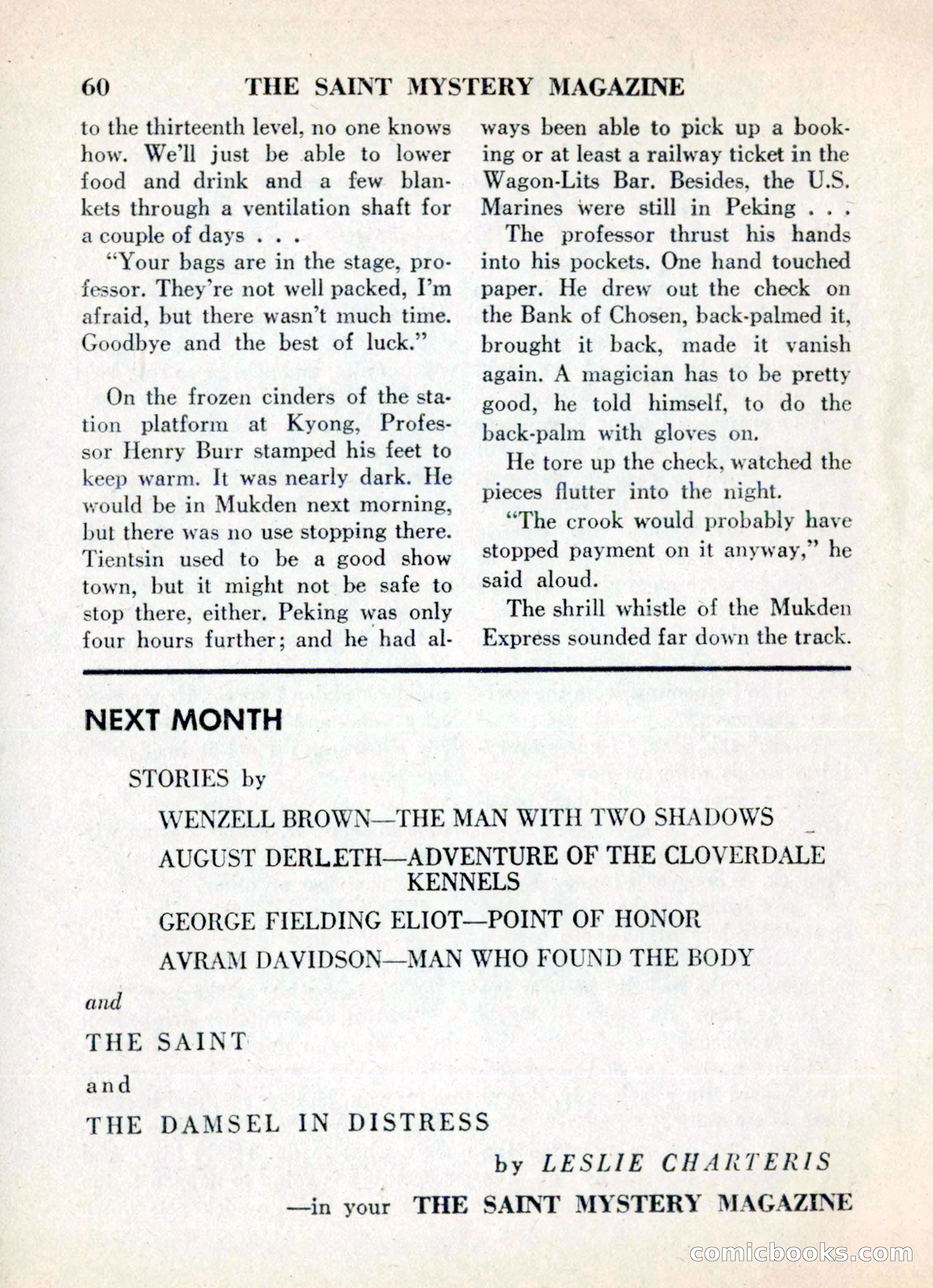 The Saint Mystery Magazine, May 1960 — page 62 of 132