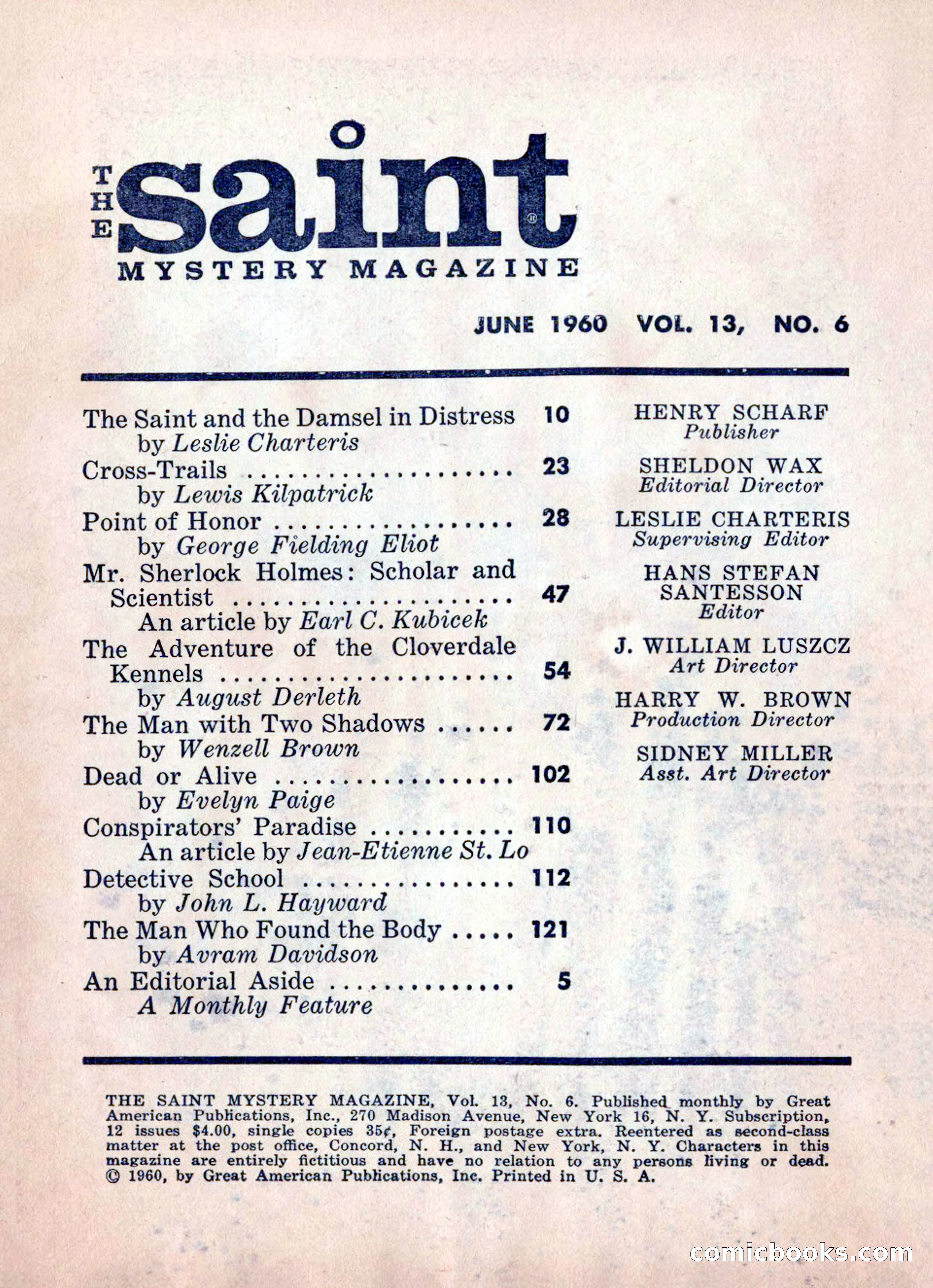 The Saint Mystery Magazine, June 1960 — page 4 of 132