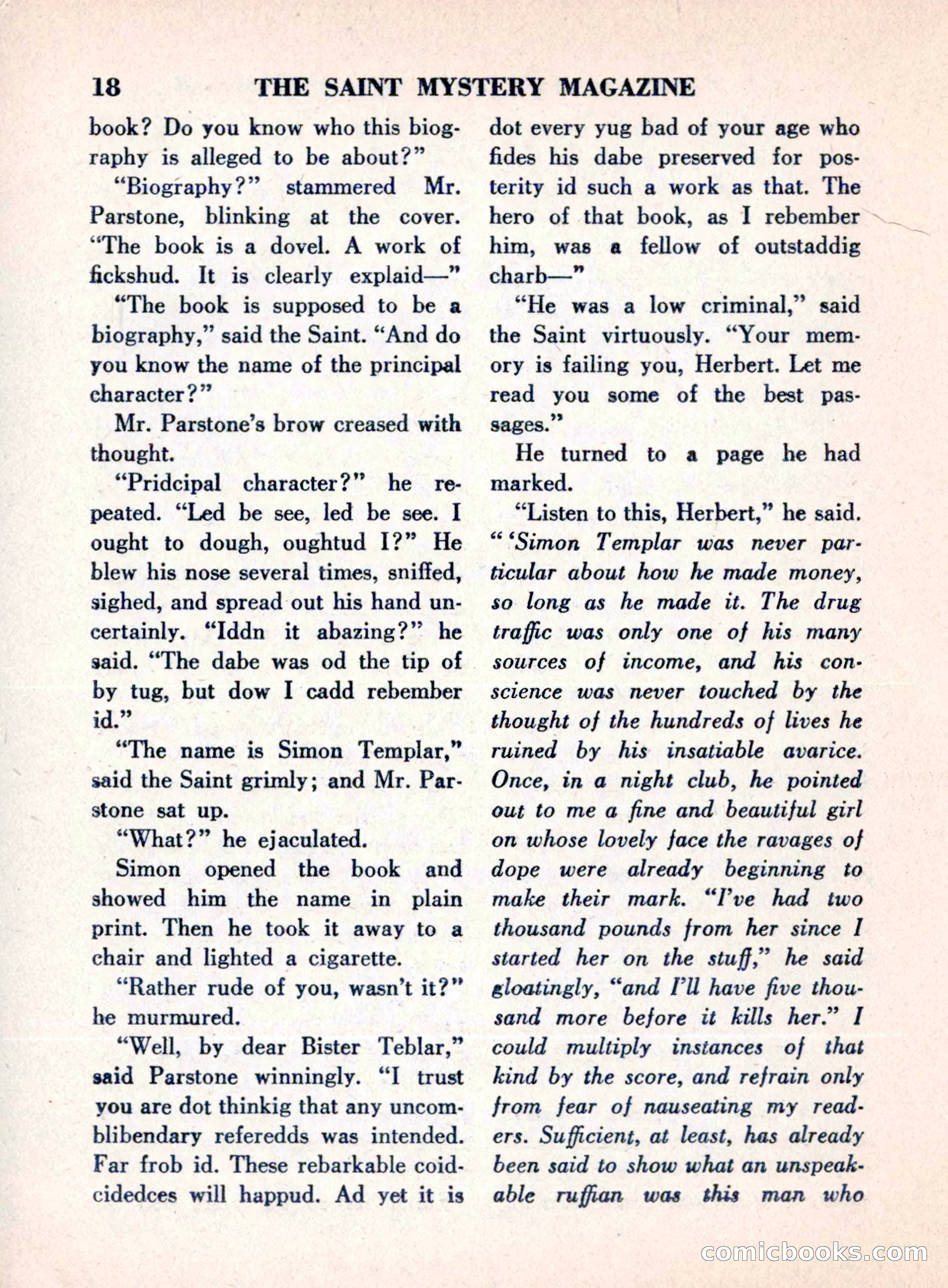 The Saint Mystery Magazine, August 1960 — page 20 of 132