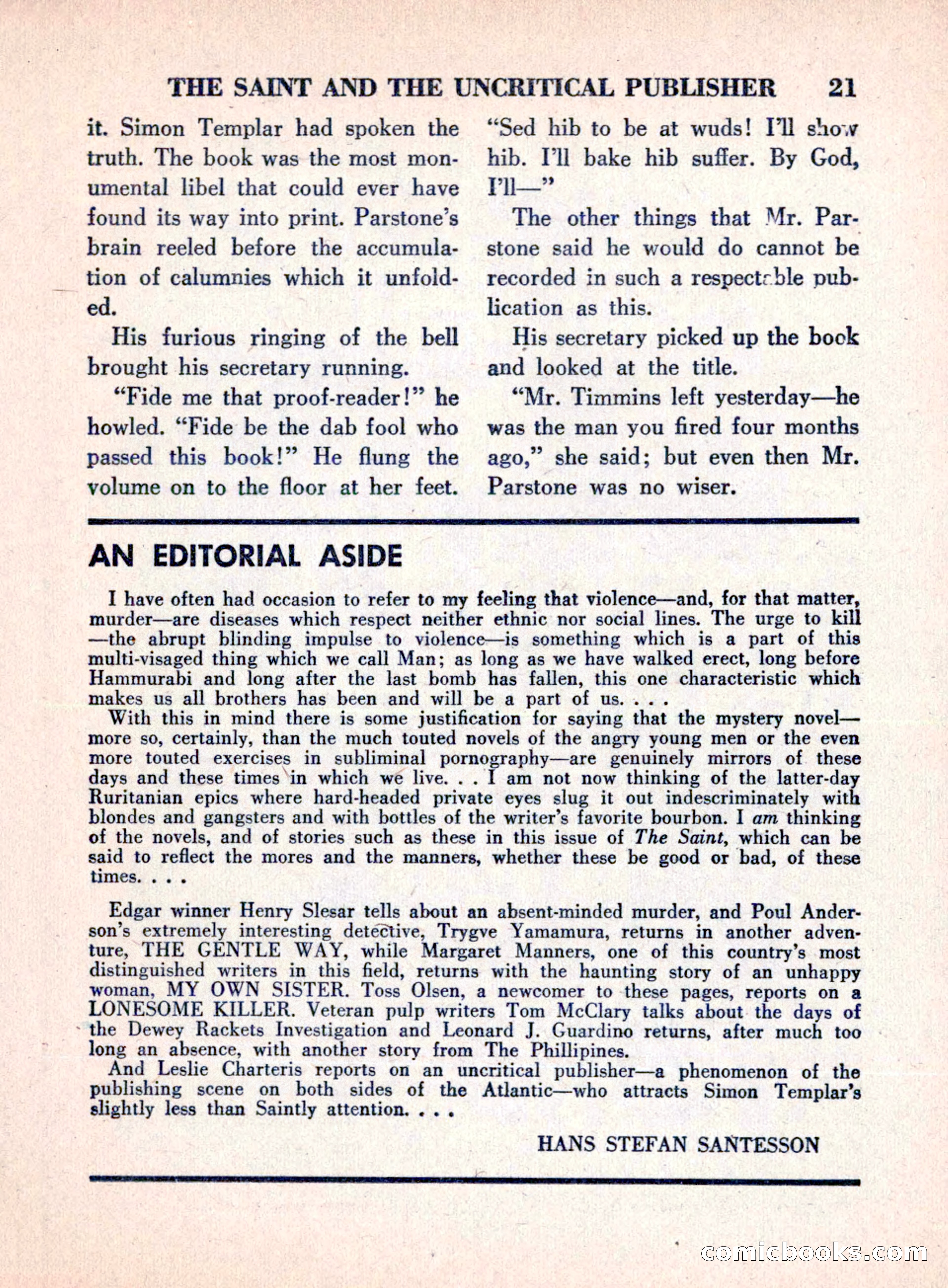 The Saint Mystery Magazine, August 1960 — page 23 of 132