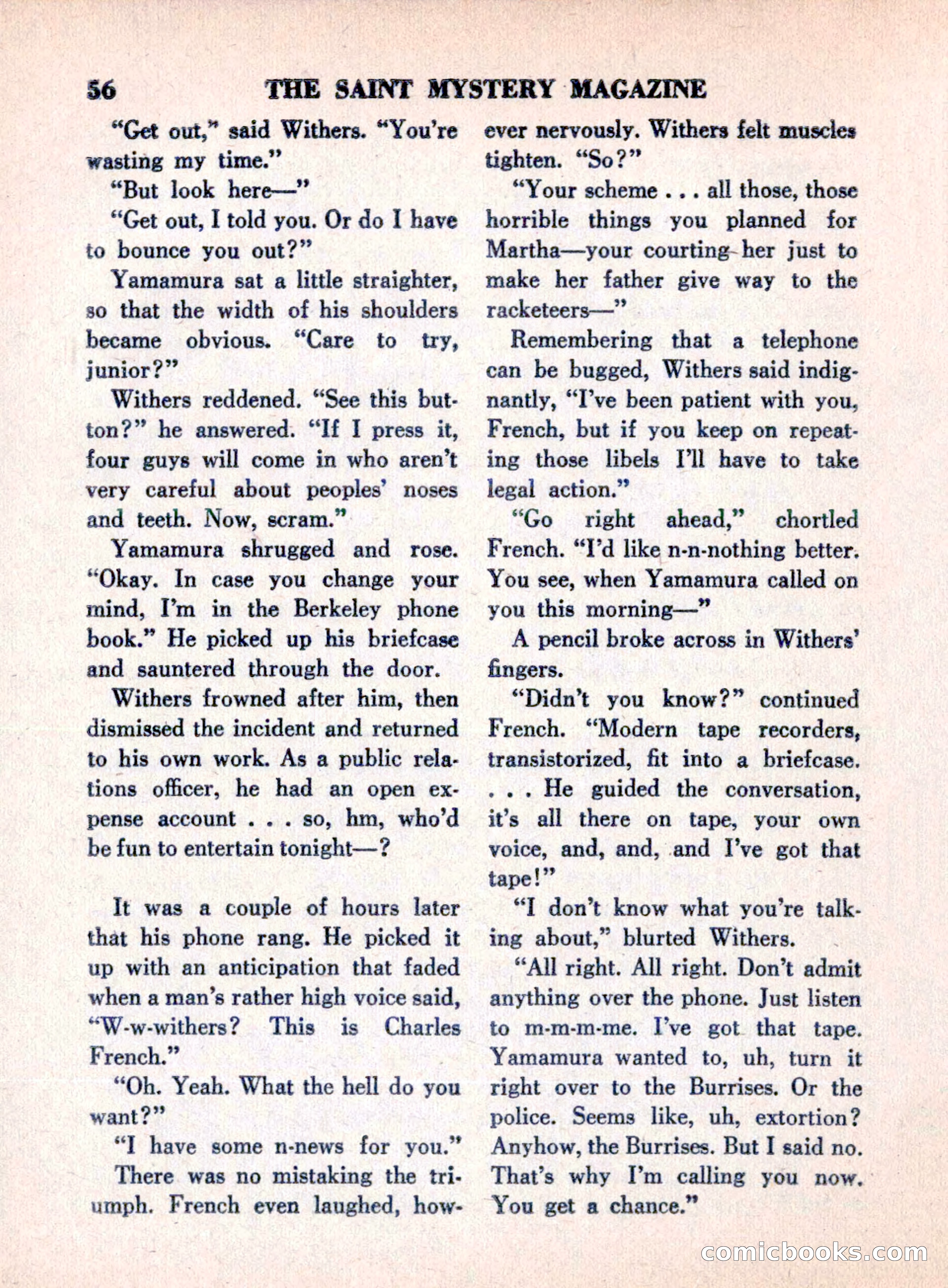 The Saint Mystery Magazine, August 1960 — page 58 of 132