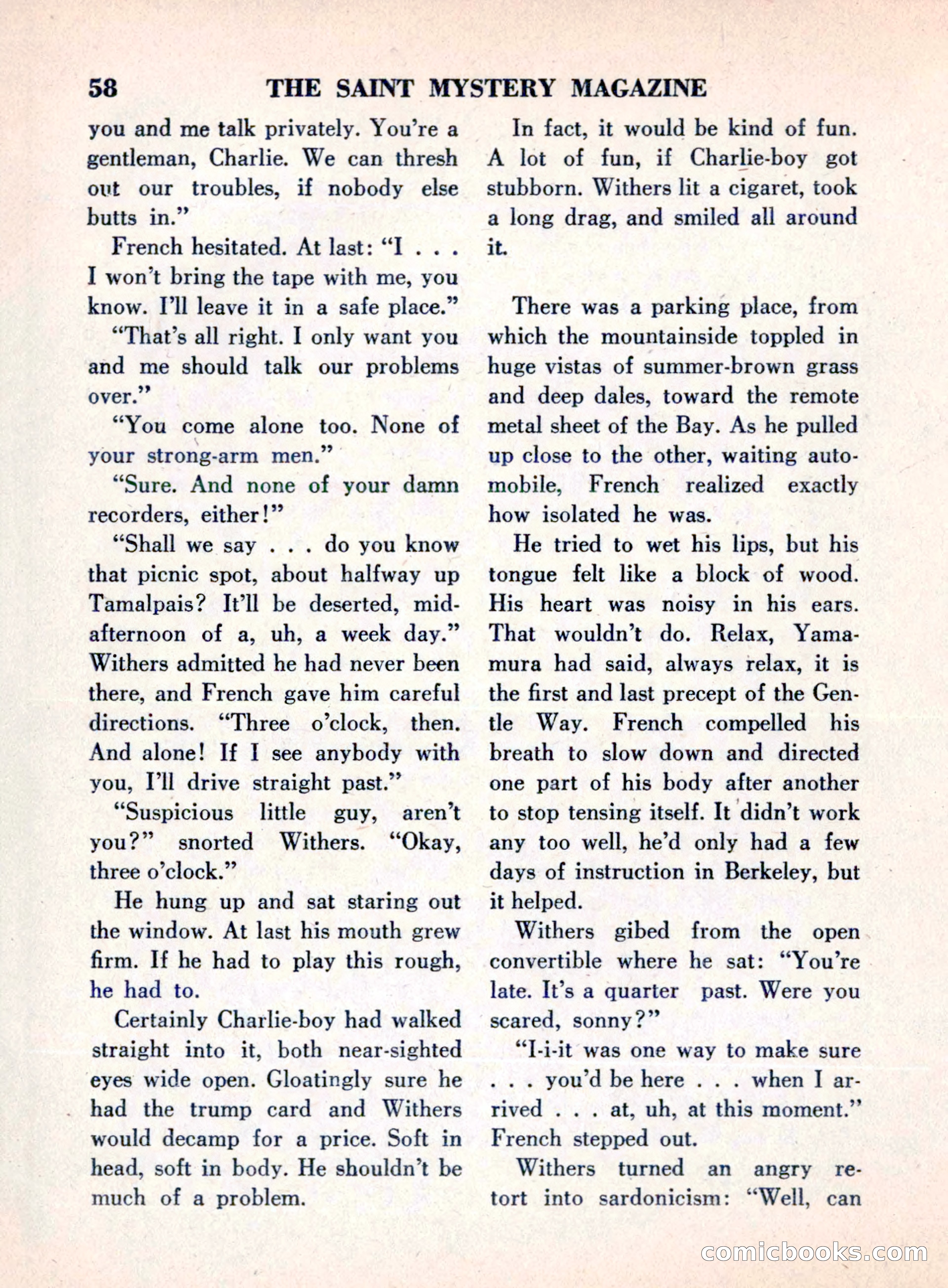 The Saint Mystery Magazine, August 1960 — page 60 of 132