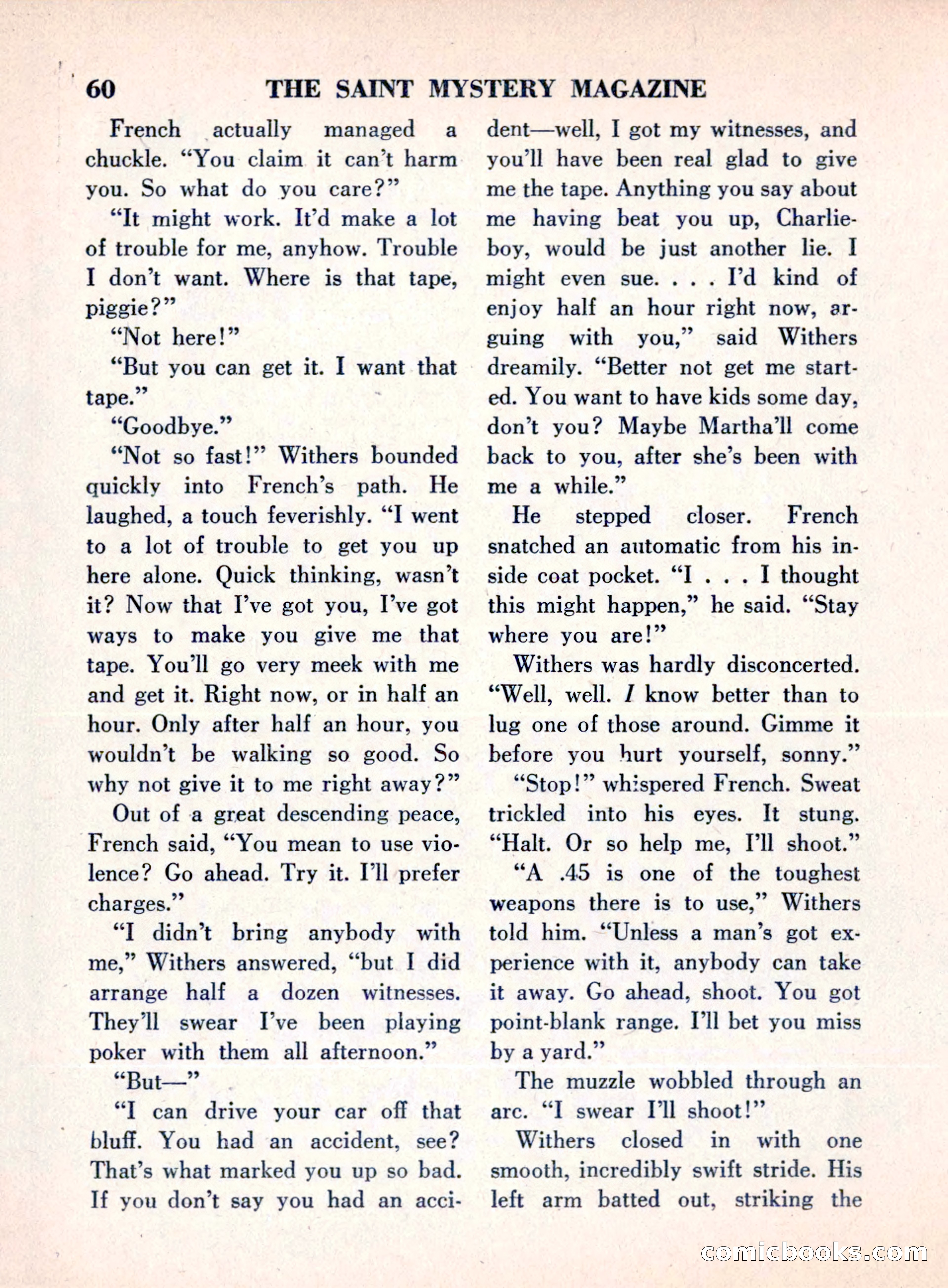 The Saint Mystery Magazine, August 1960 — page 62 of 132
