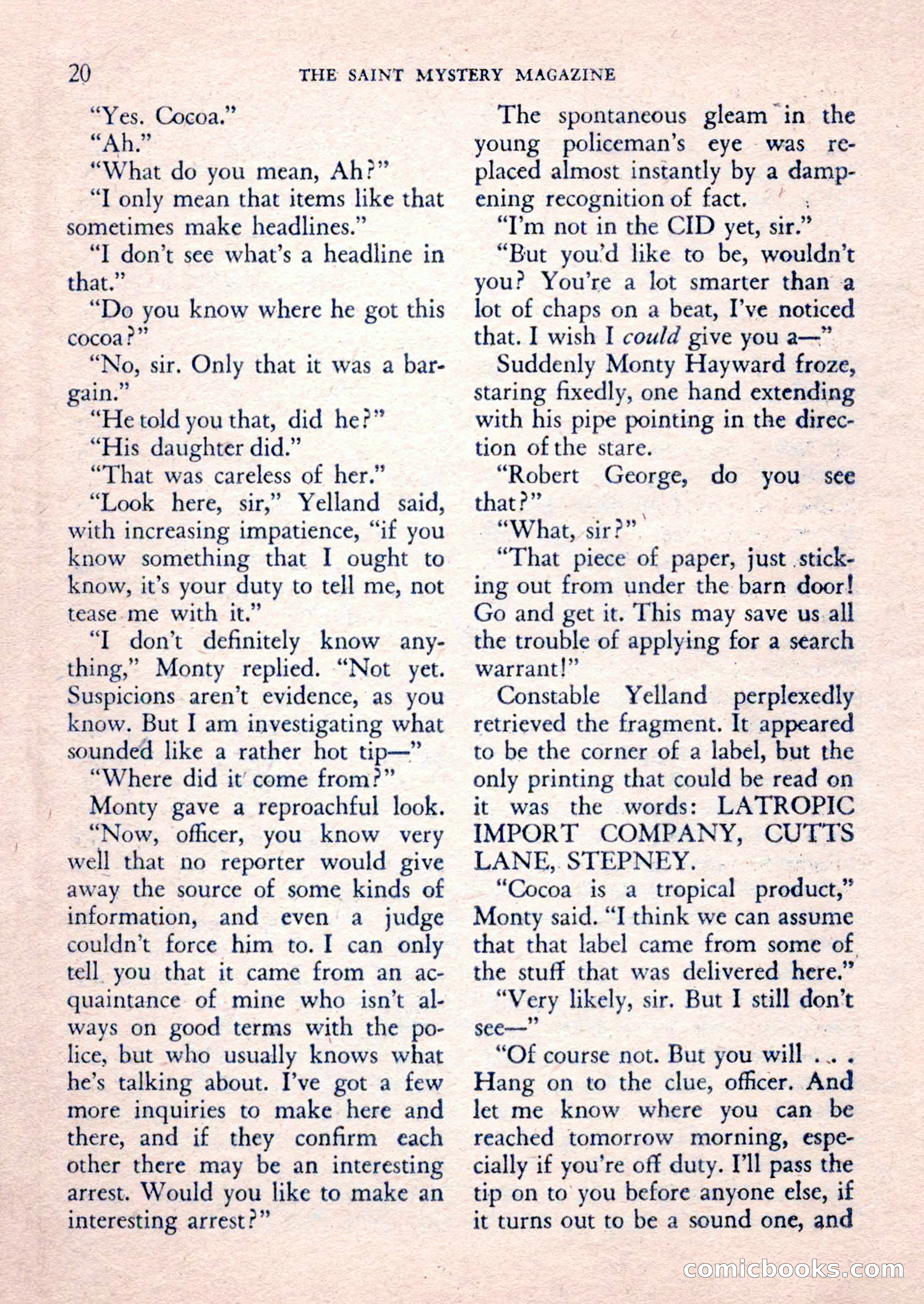 The Saint Mystery Magazine, February 1962 — page 22 of 132