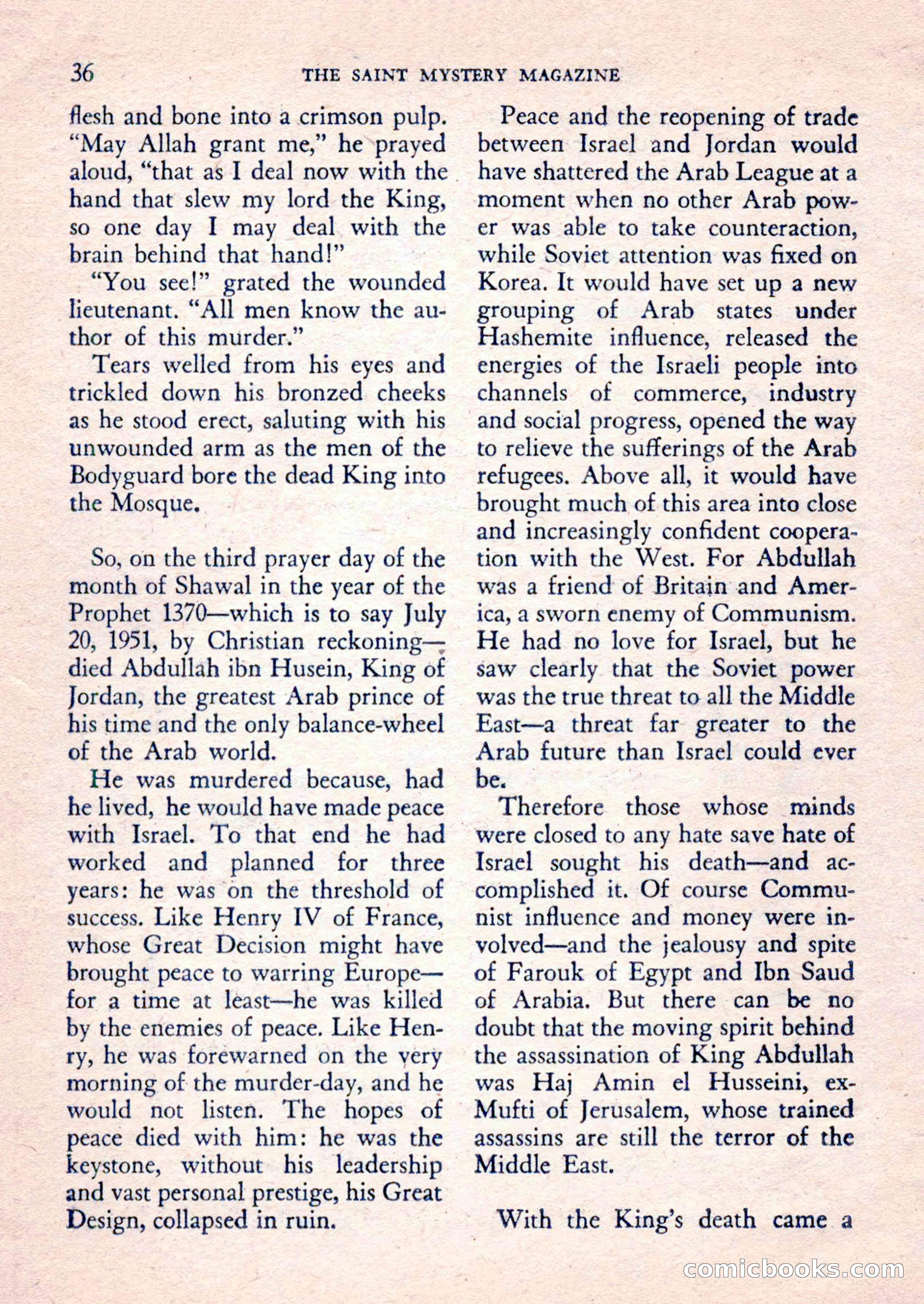 The Saint Mystery Magazine, February 1962 — page 38 of 132