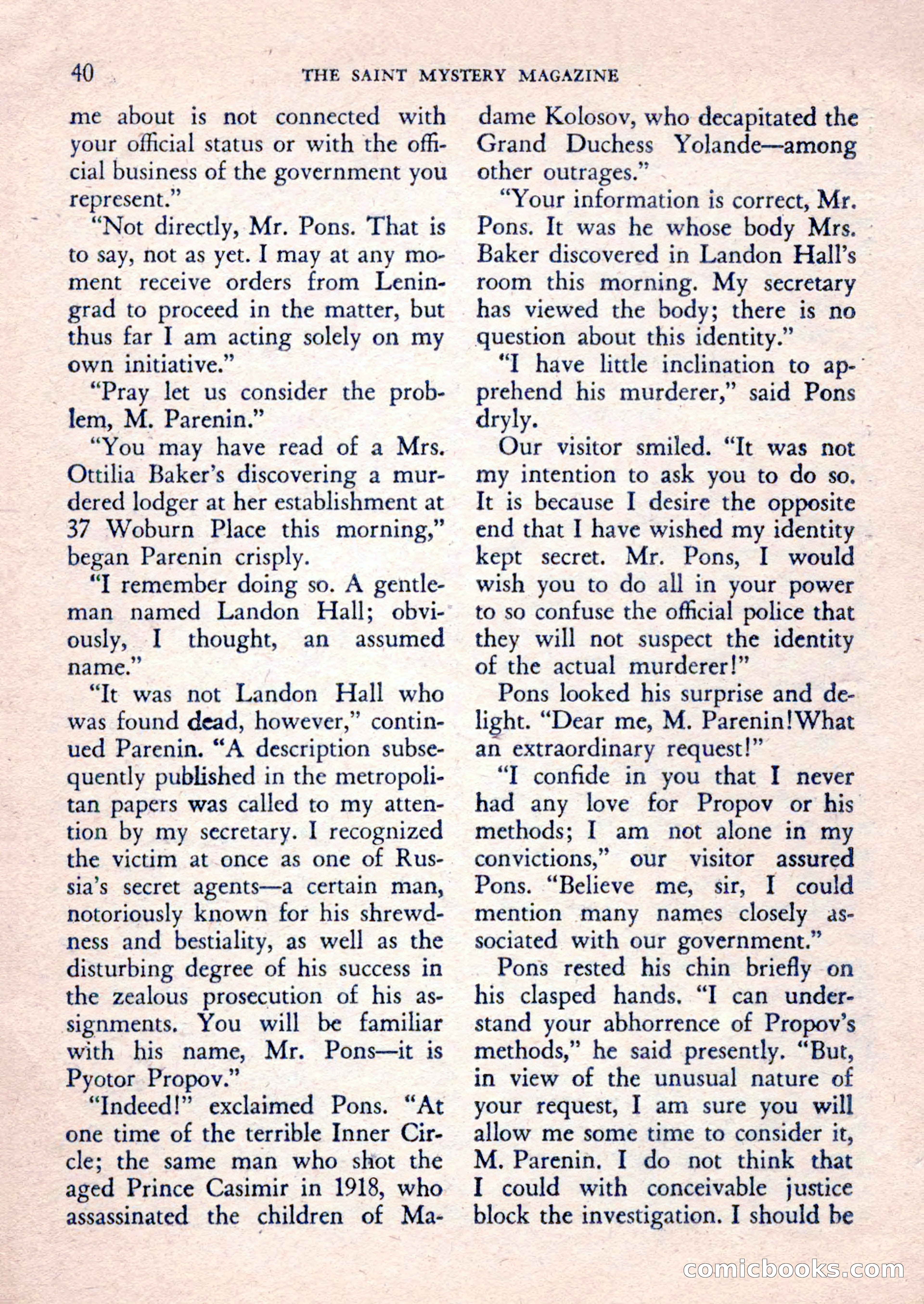 The Saint Mystery Magazine, February 1962 — page 42 of 132
