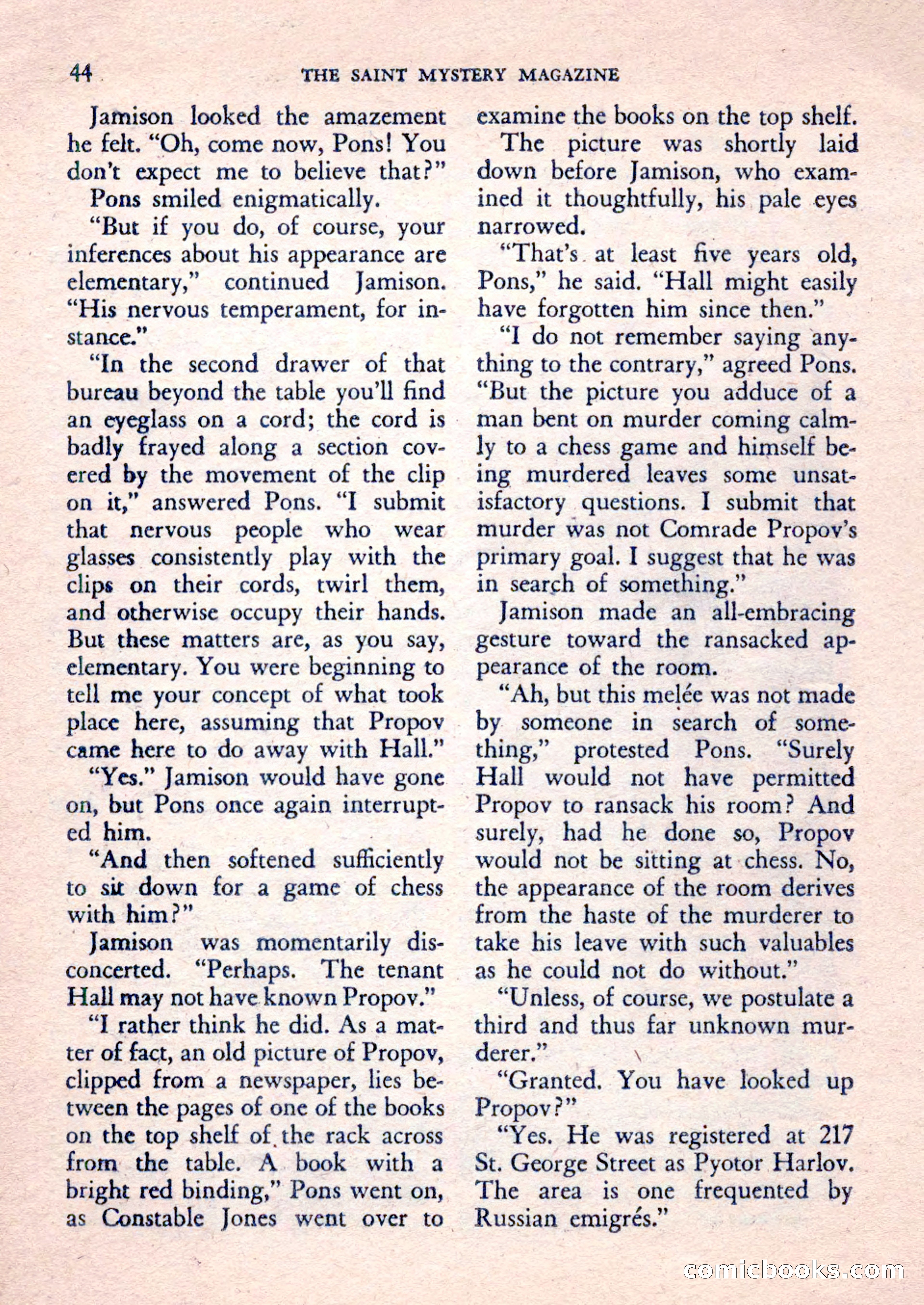 The Saint Mystery Magazine, February 1962 — page 46 of 132