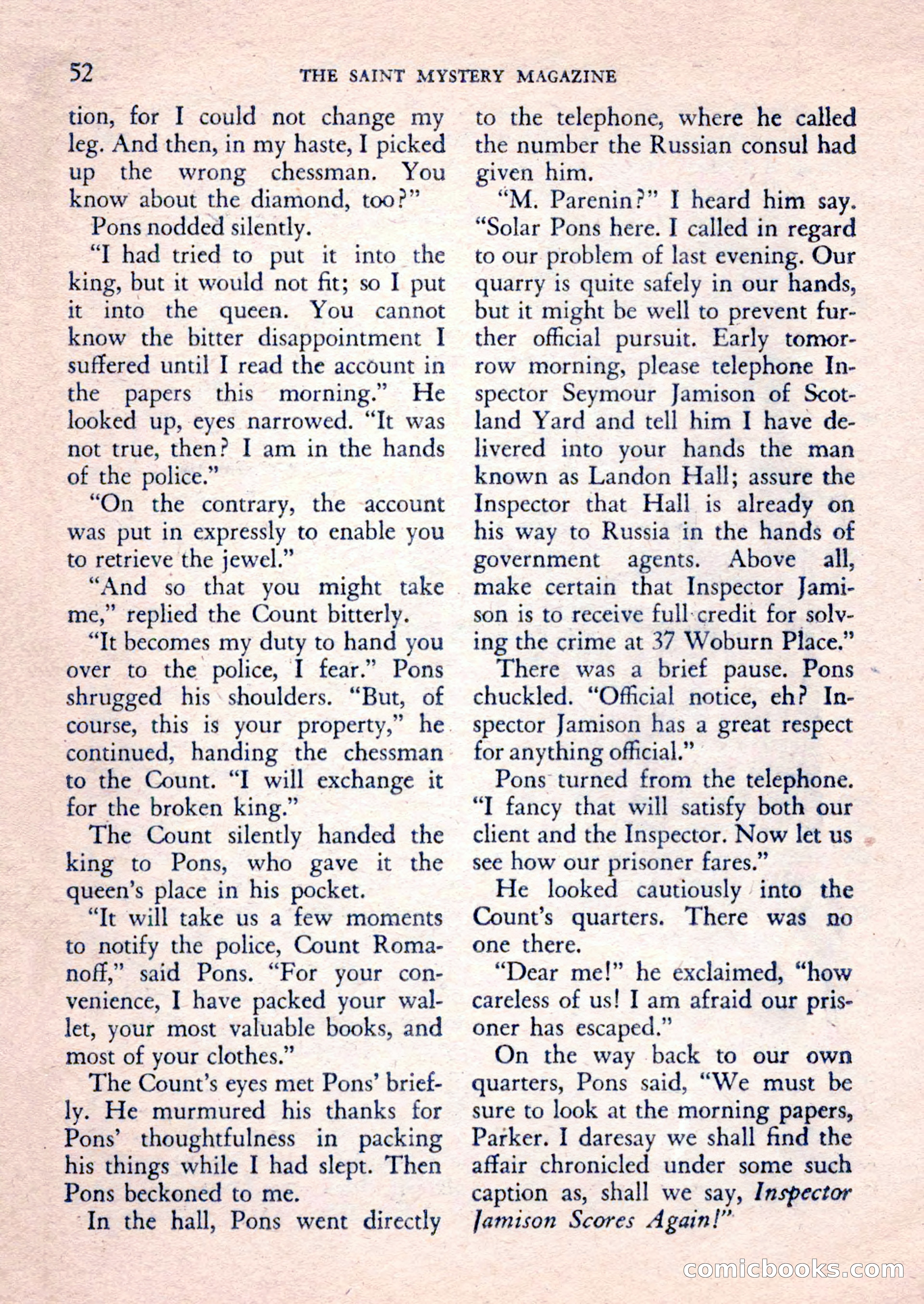 The Saint Mystery Magazine, February 1962 — page 54 of 132