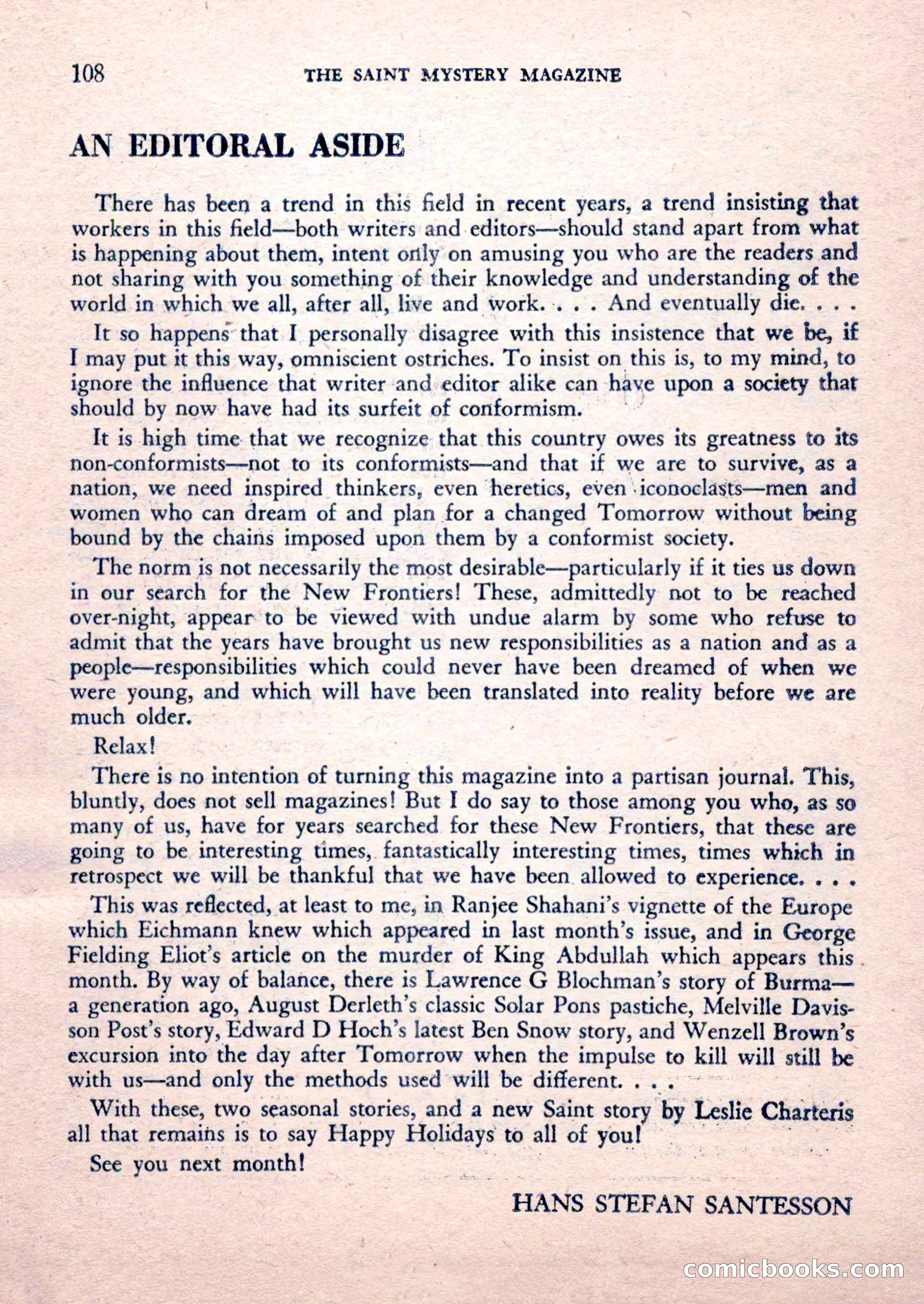 The Saint Mystery Magazine, February 1962 — page 110 of 132