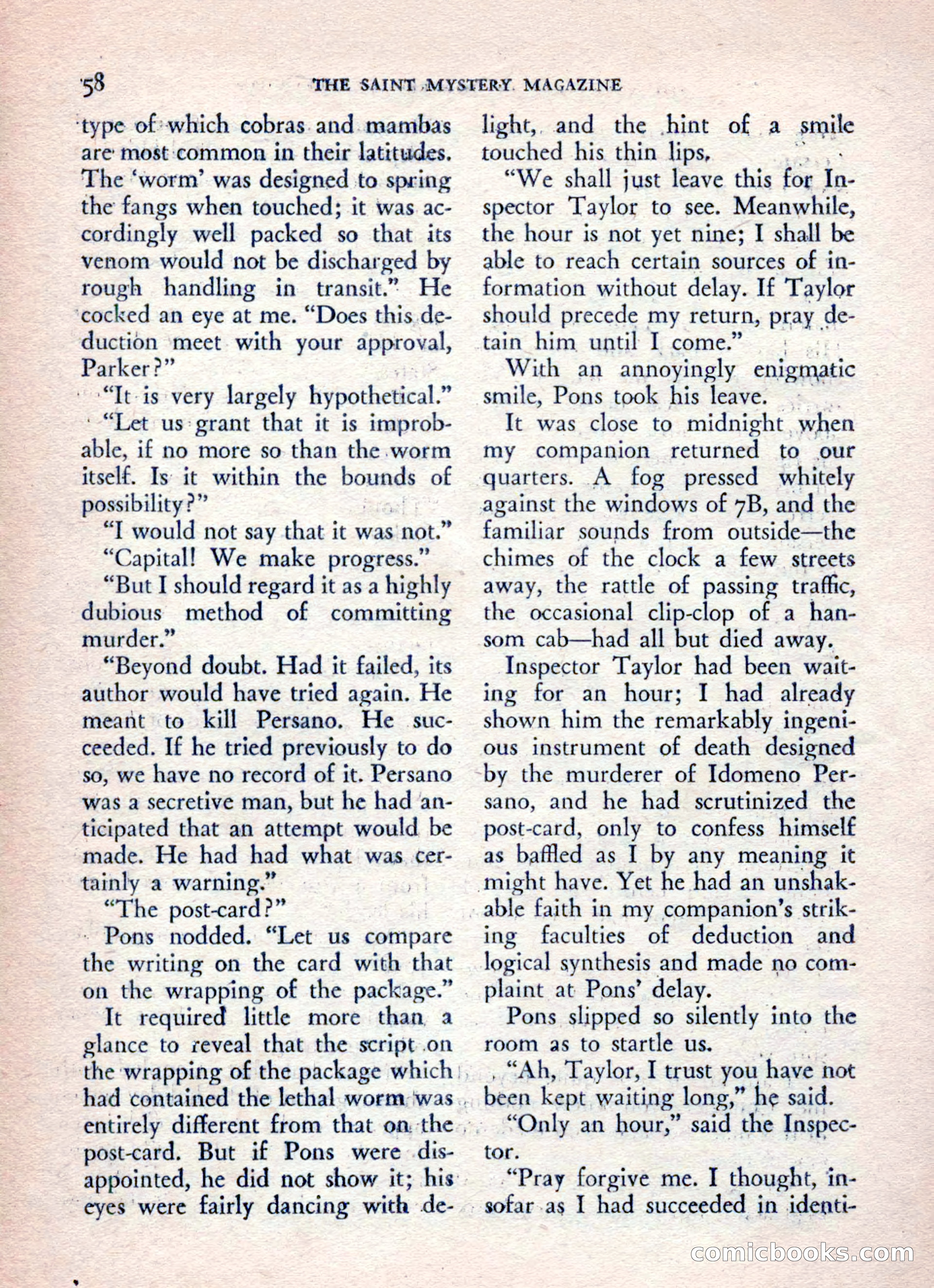 The Saint Mystery Magazine, August 1962 — page 60 of 132