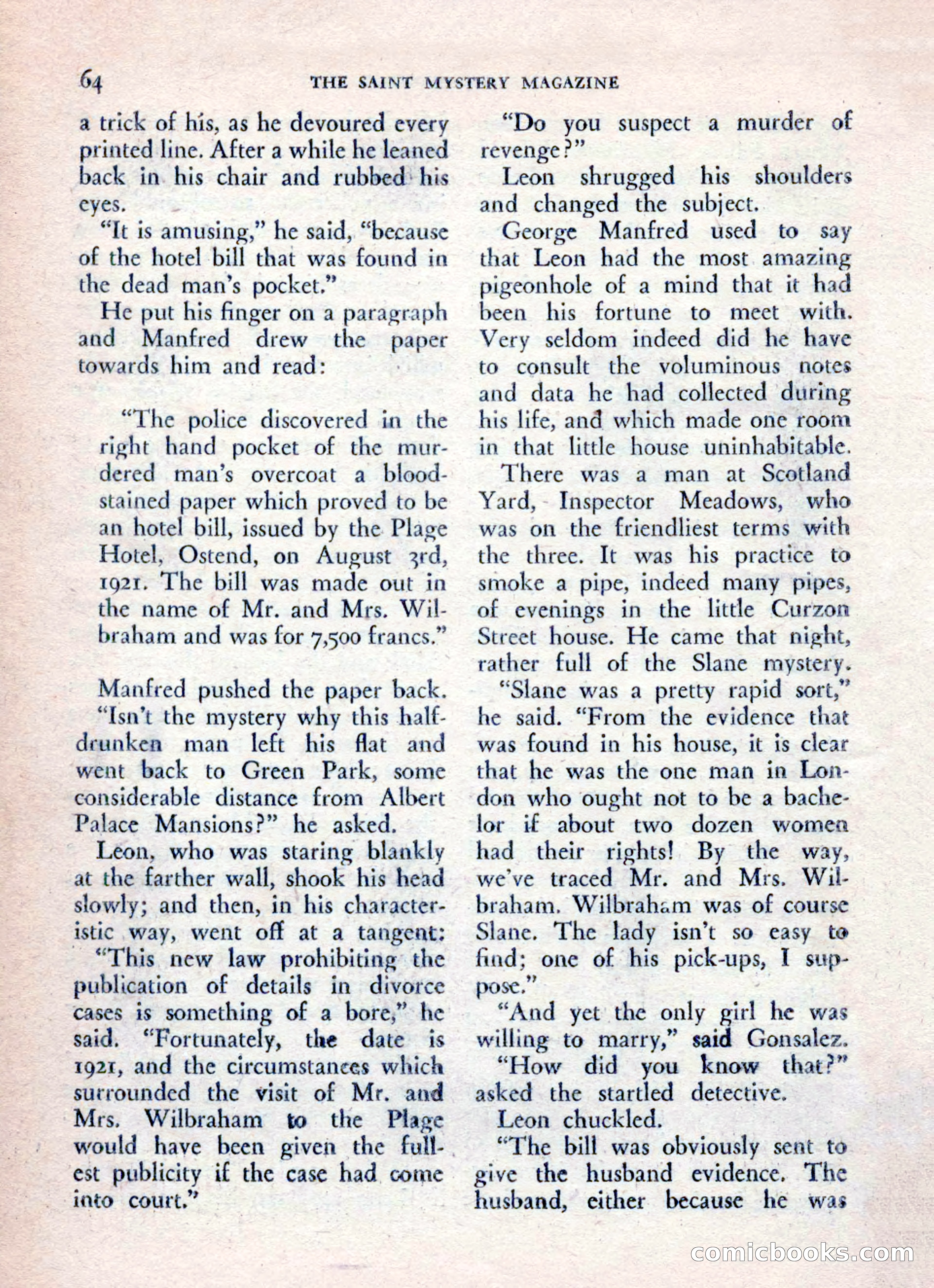 The Saint Mystery Magazine, August 1962 — page 66 of 132