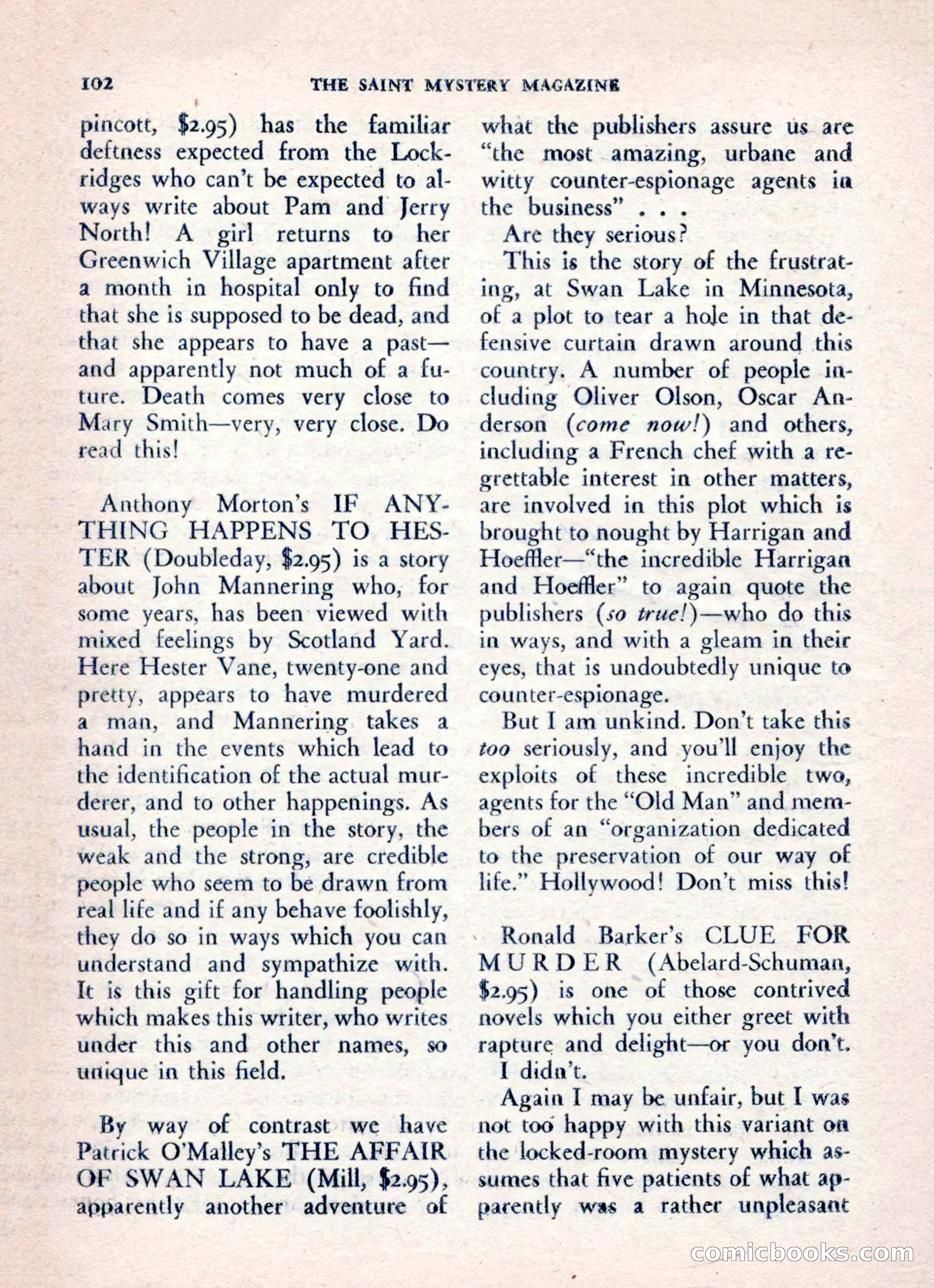 The Saint Mystery Magazine, August 1962 — page 104 of 132
