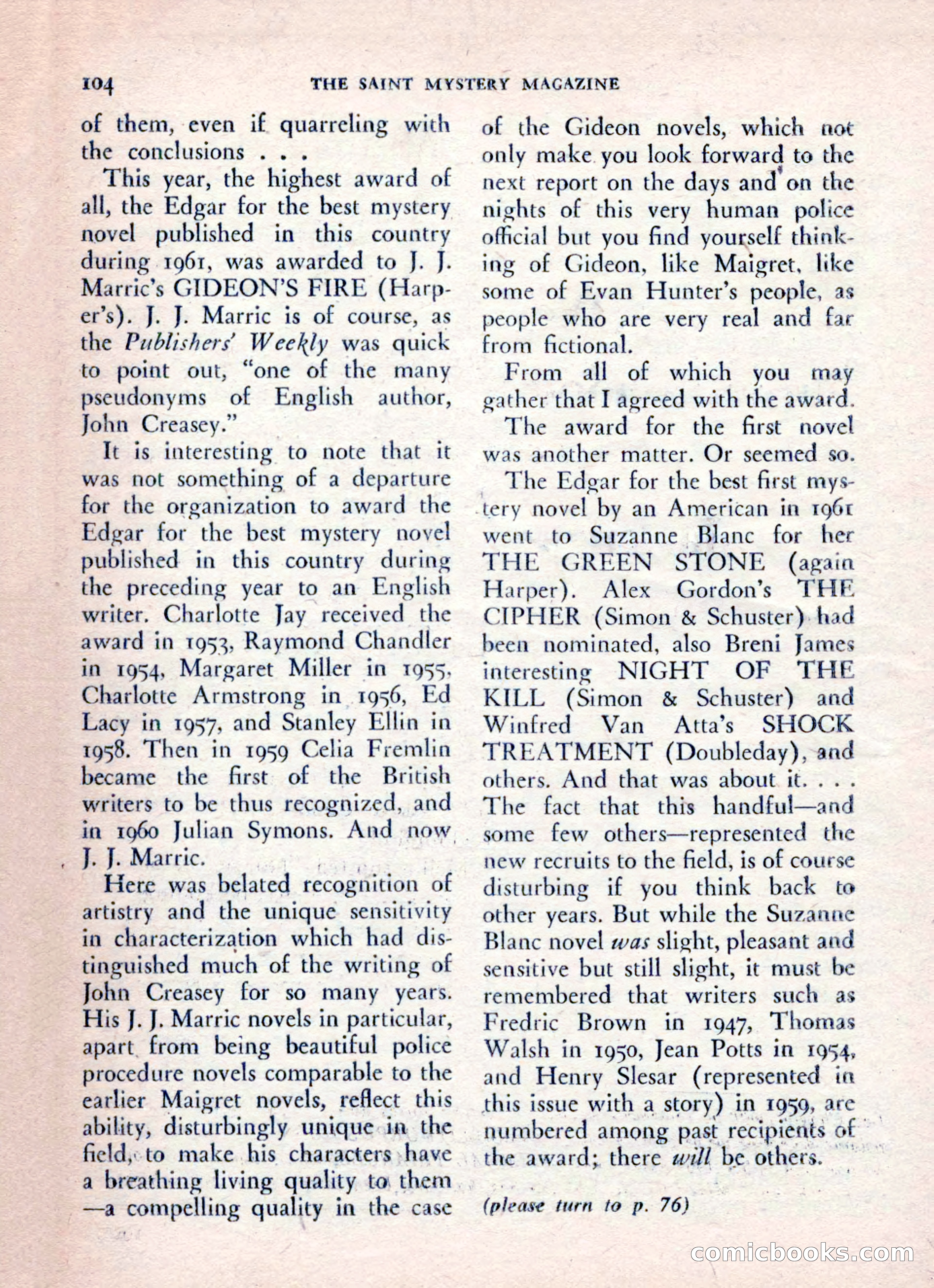 The Saint Mystery Magazine, August 1962 — page 106 of 132