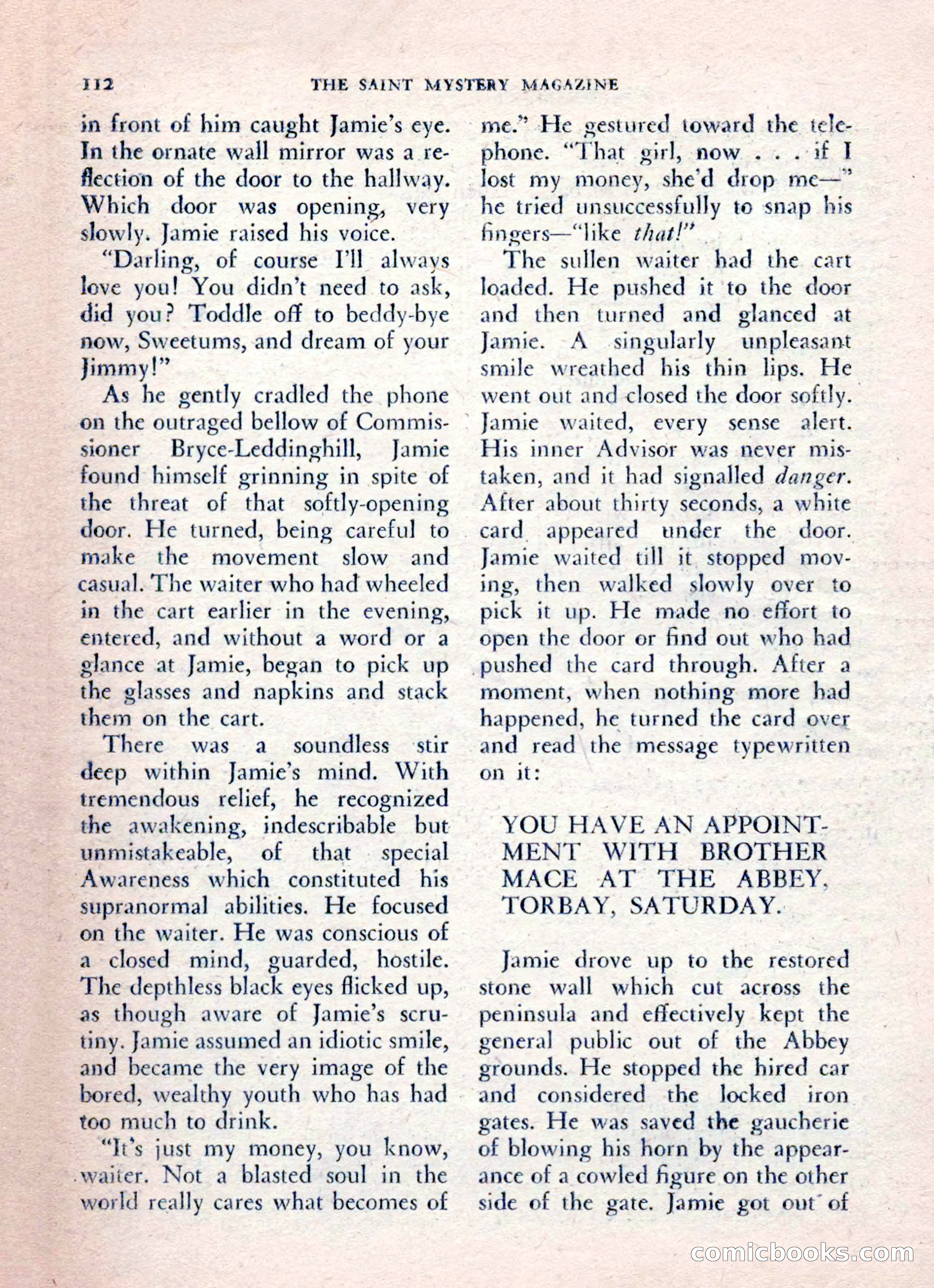 The Saint Mystery Magazine, August 1962 — page 114 of 132