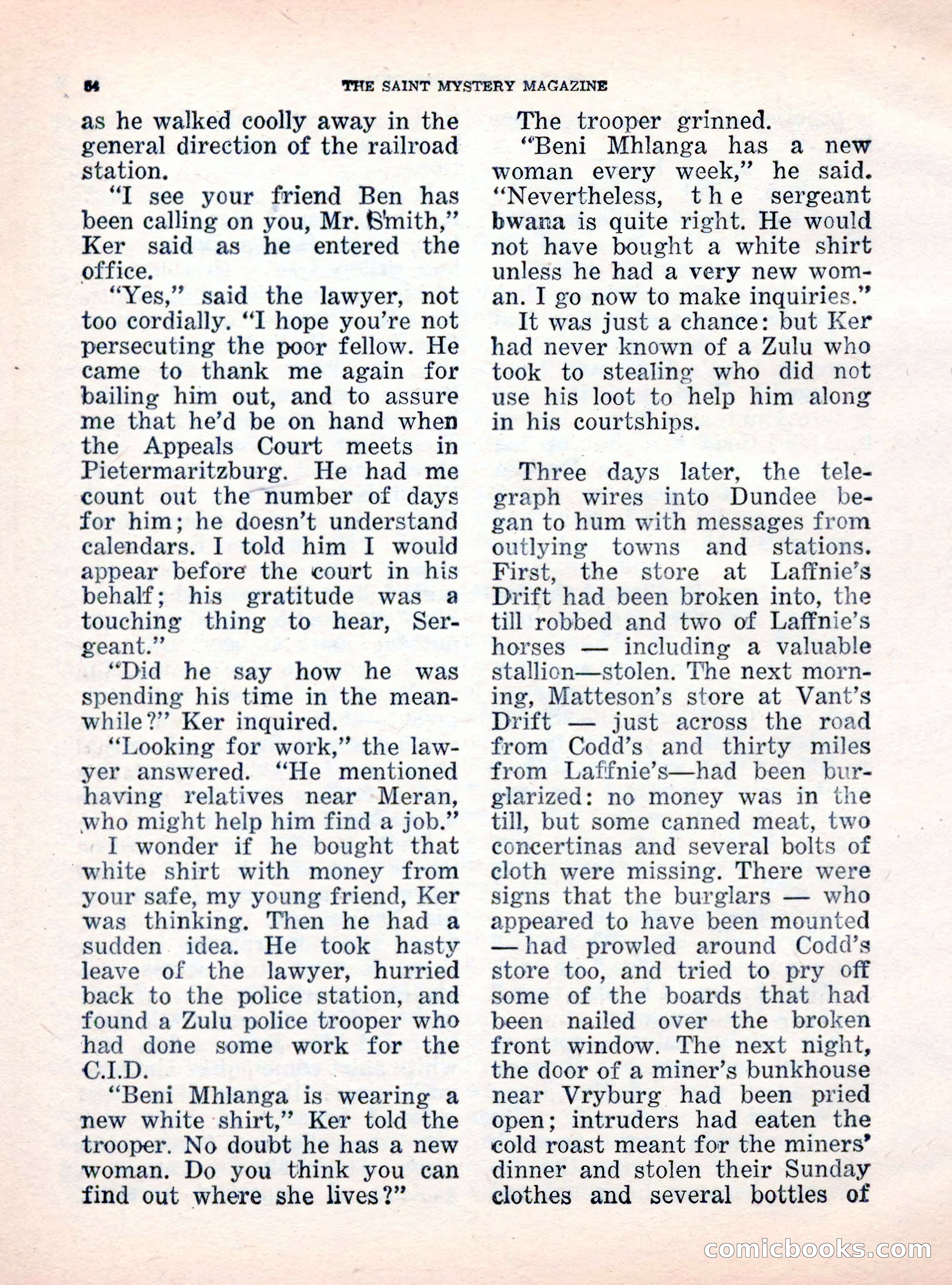 The Saint Mystery Magazine, October 1962 — page 56 of 132