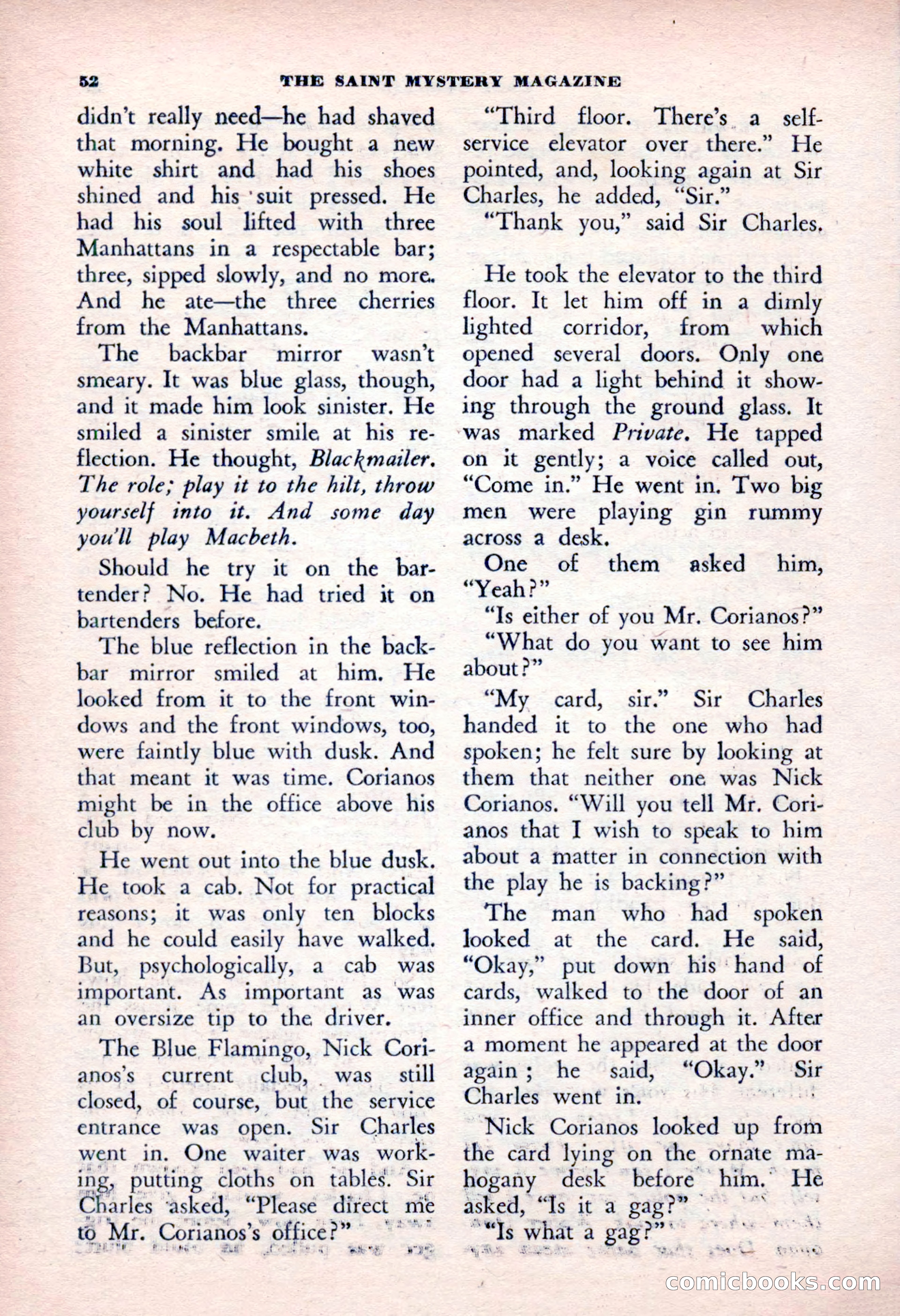 The Saint Mystery Magazine, January 1963 — page 54 of 132