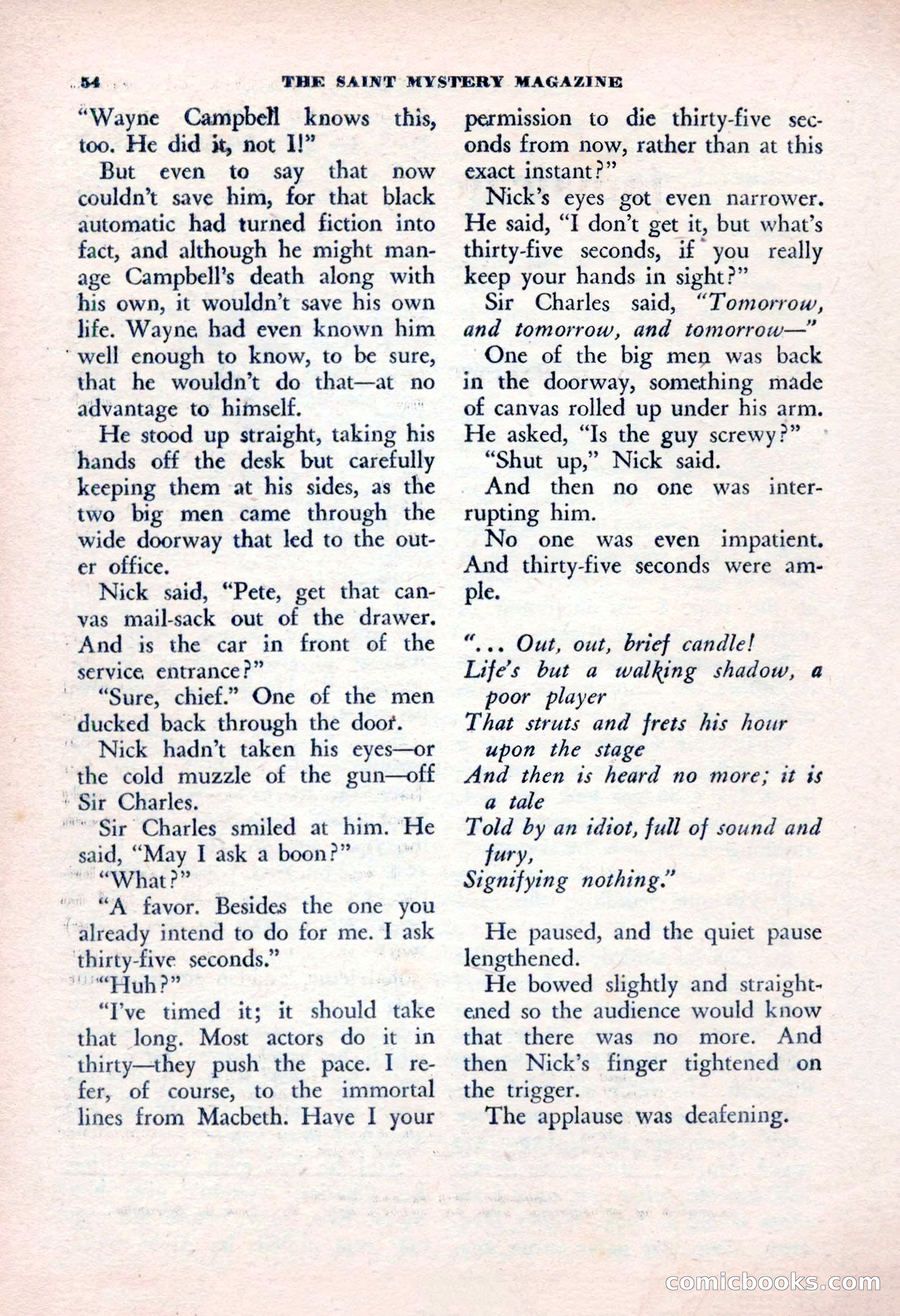 The Saint Mystery Magazine, January 1963 — page 56 of 132