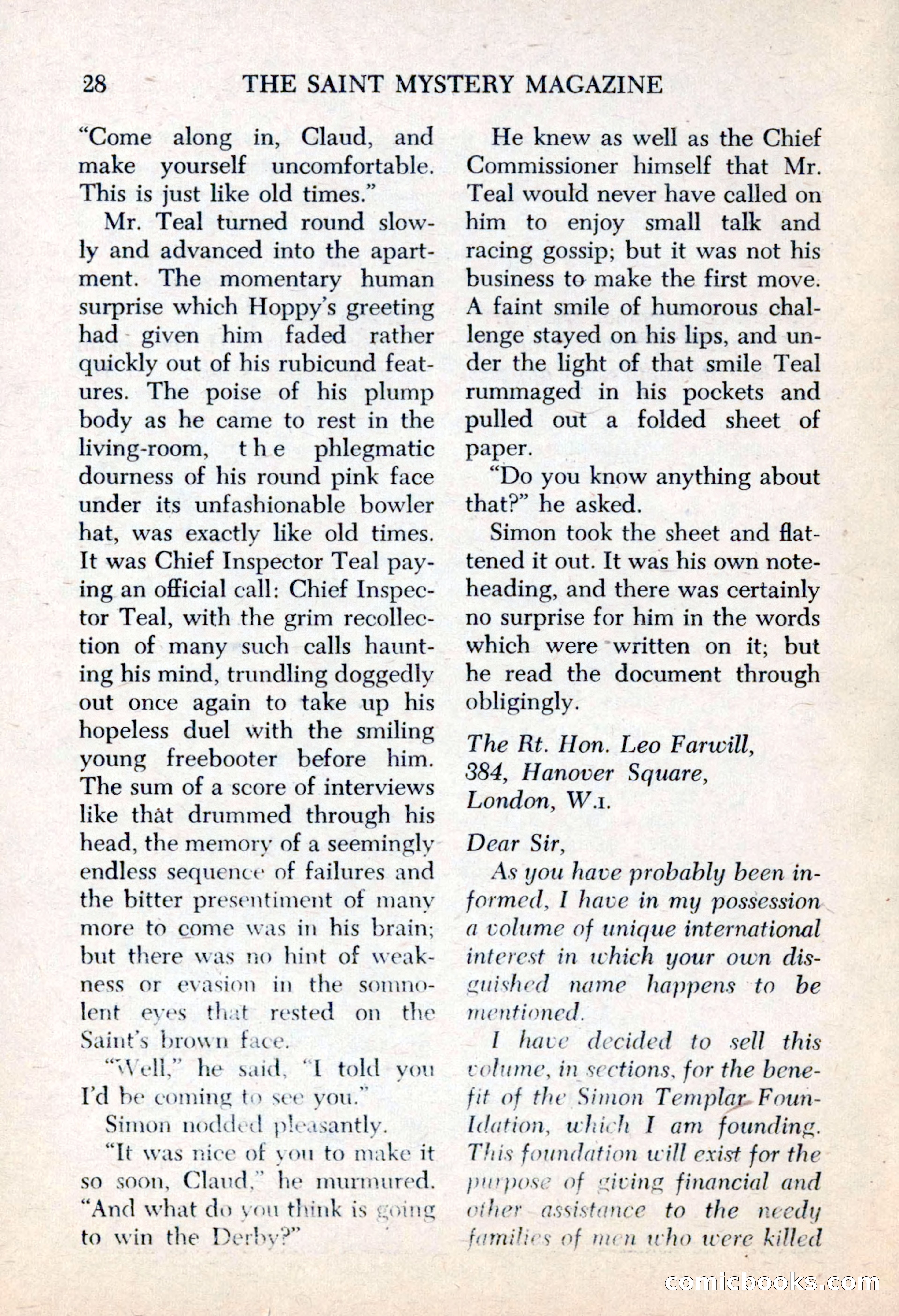 The Saint Mystery Magazine, May 1963 — page 30 of 132